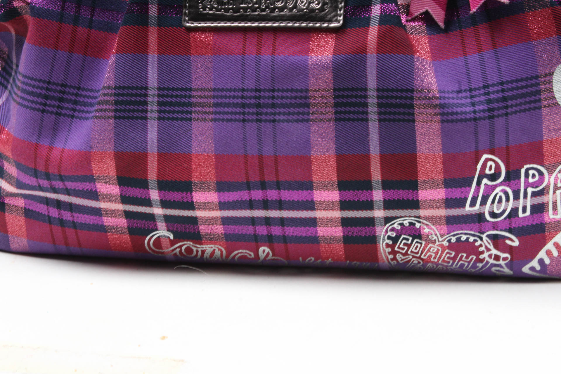 Coach Poppy Plaid Glam Shoulder Bag