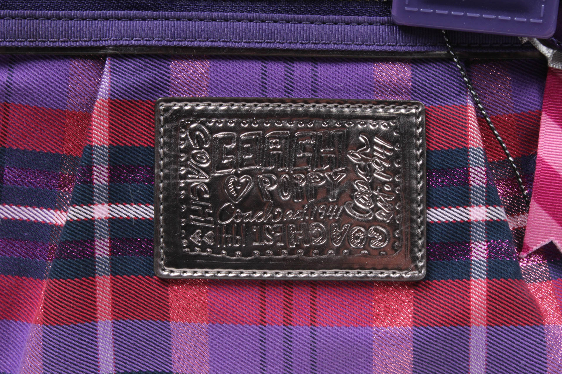 Coach Poppy Plaid Glam Shoulder Bag