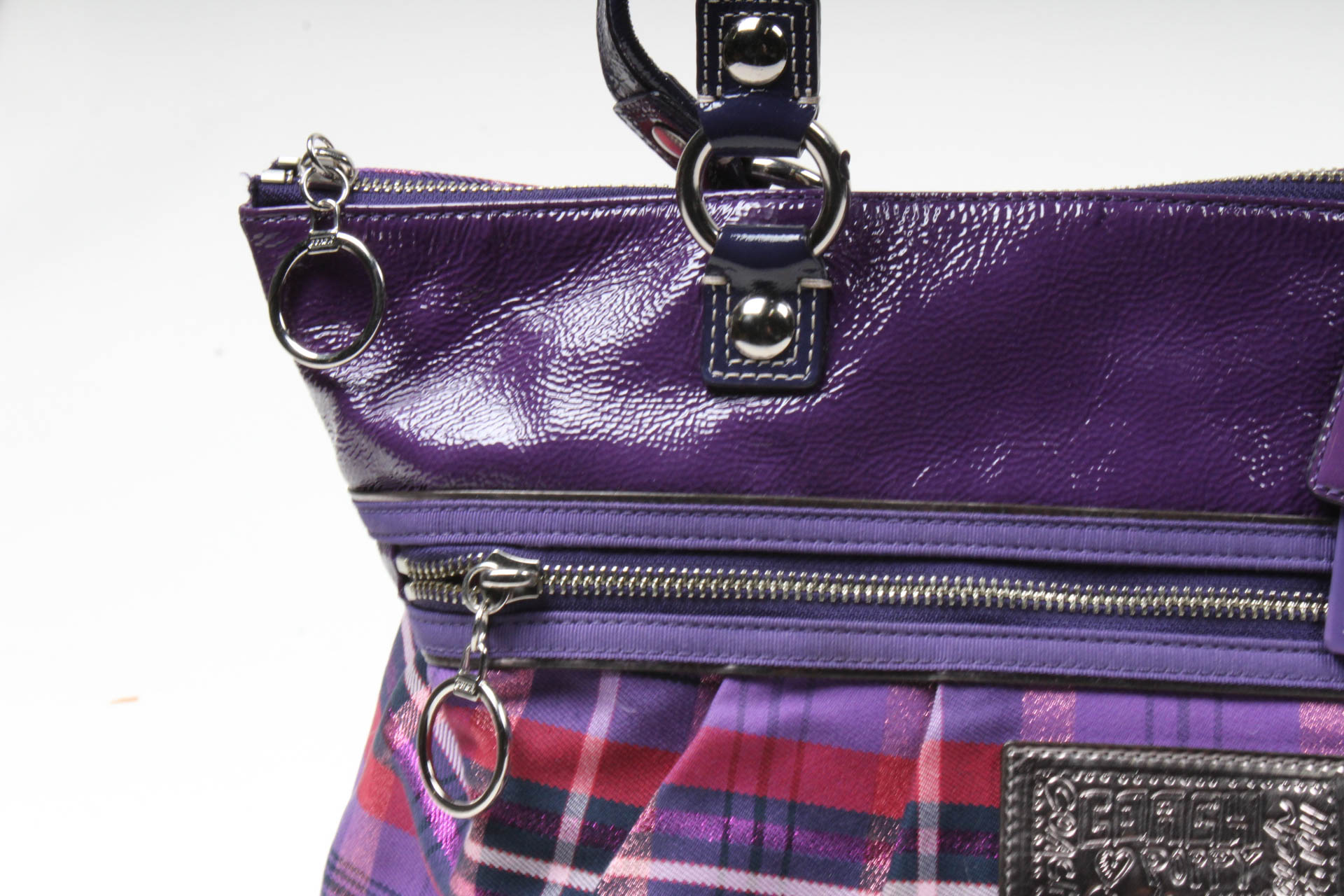 Coach Poppy Plaid Glam Shoulder Bag