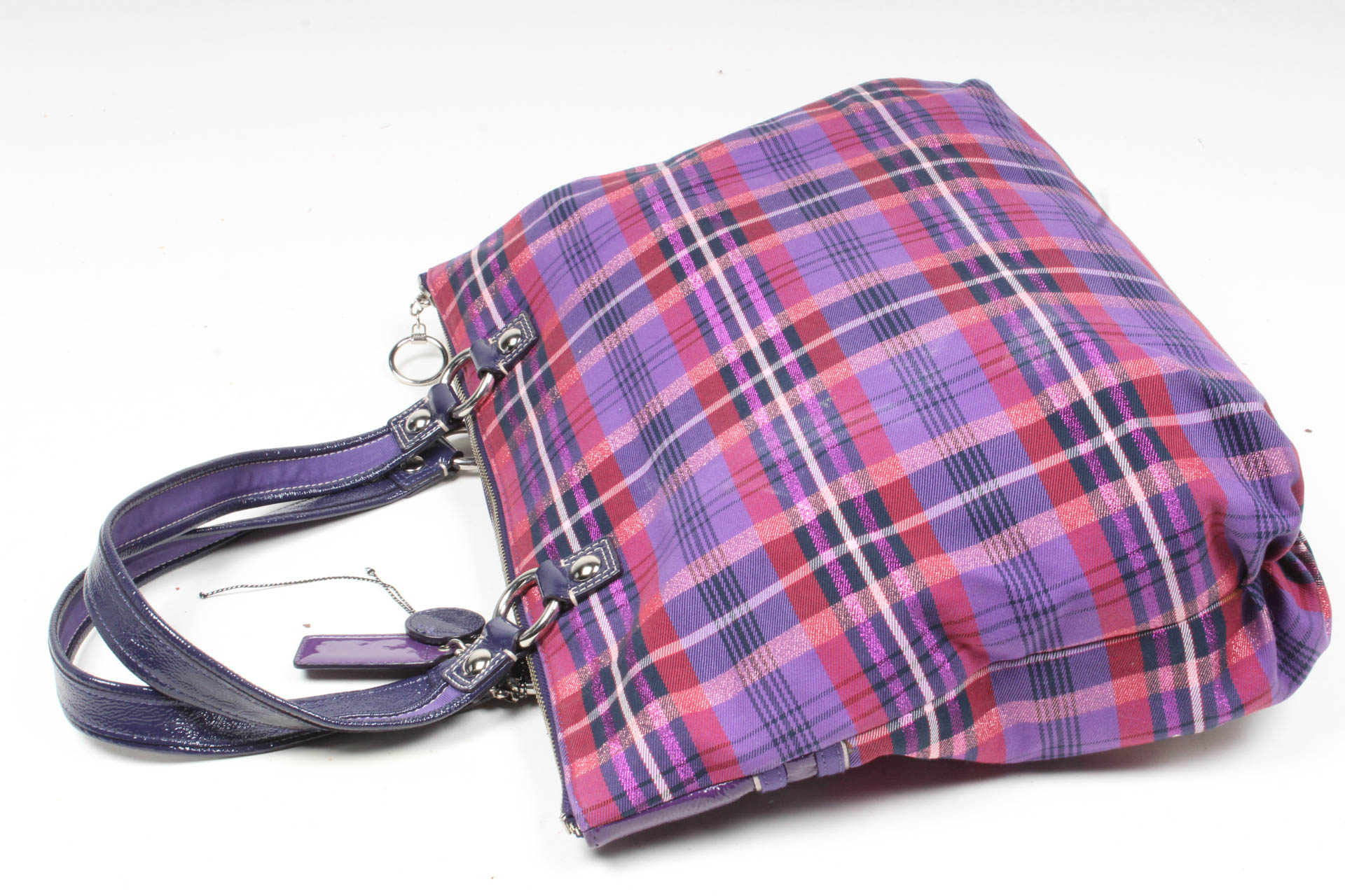 Coach Poppy Plaid Glam Shoulder Bag