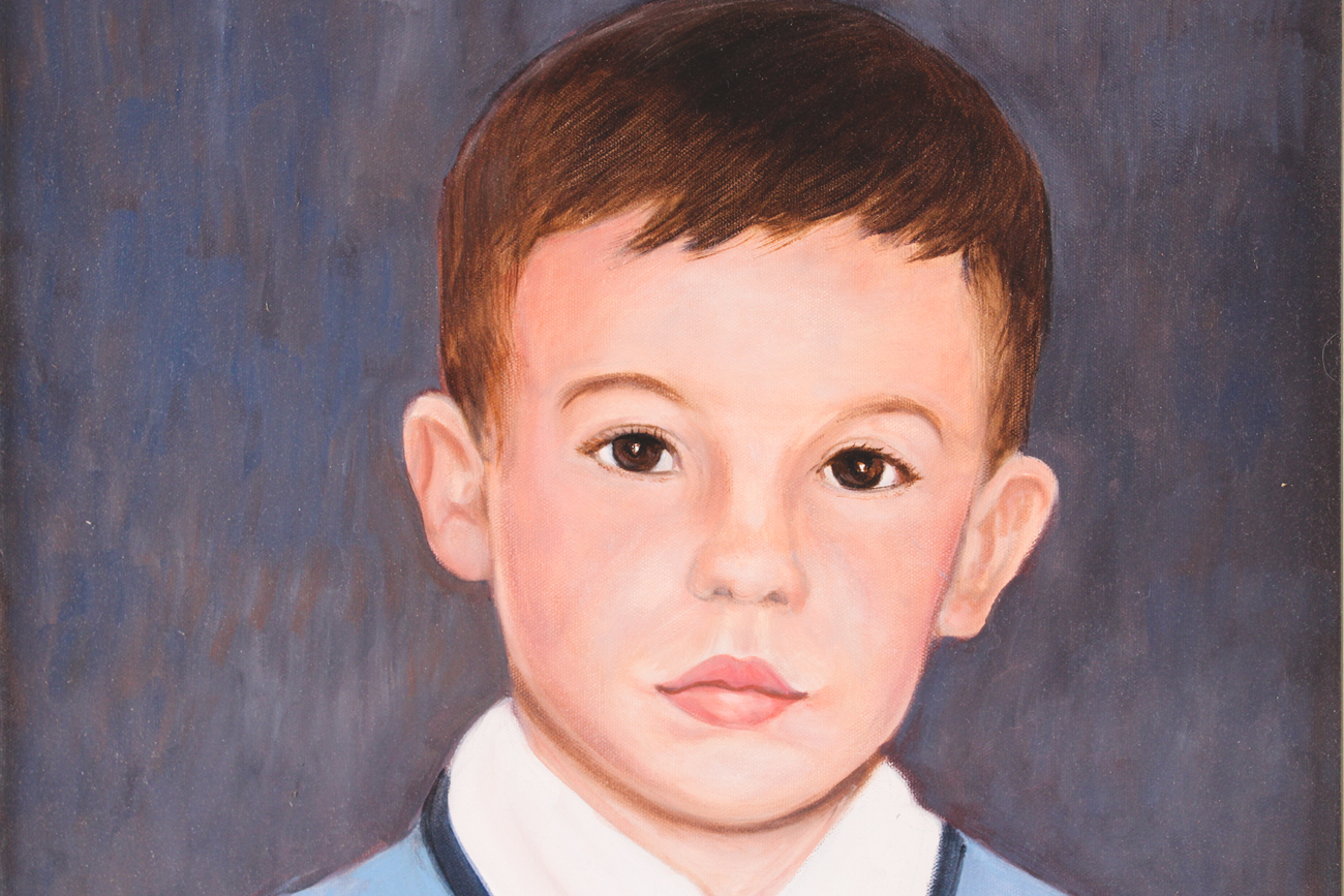 Framed Acrylic Painting of Young Boy