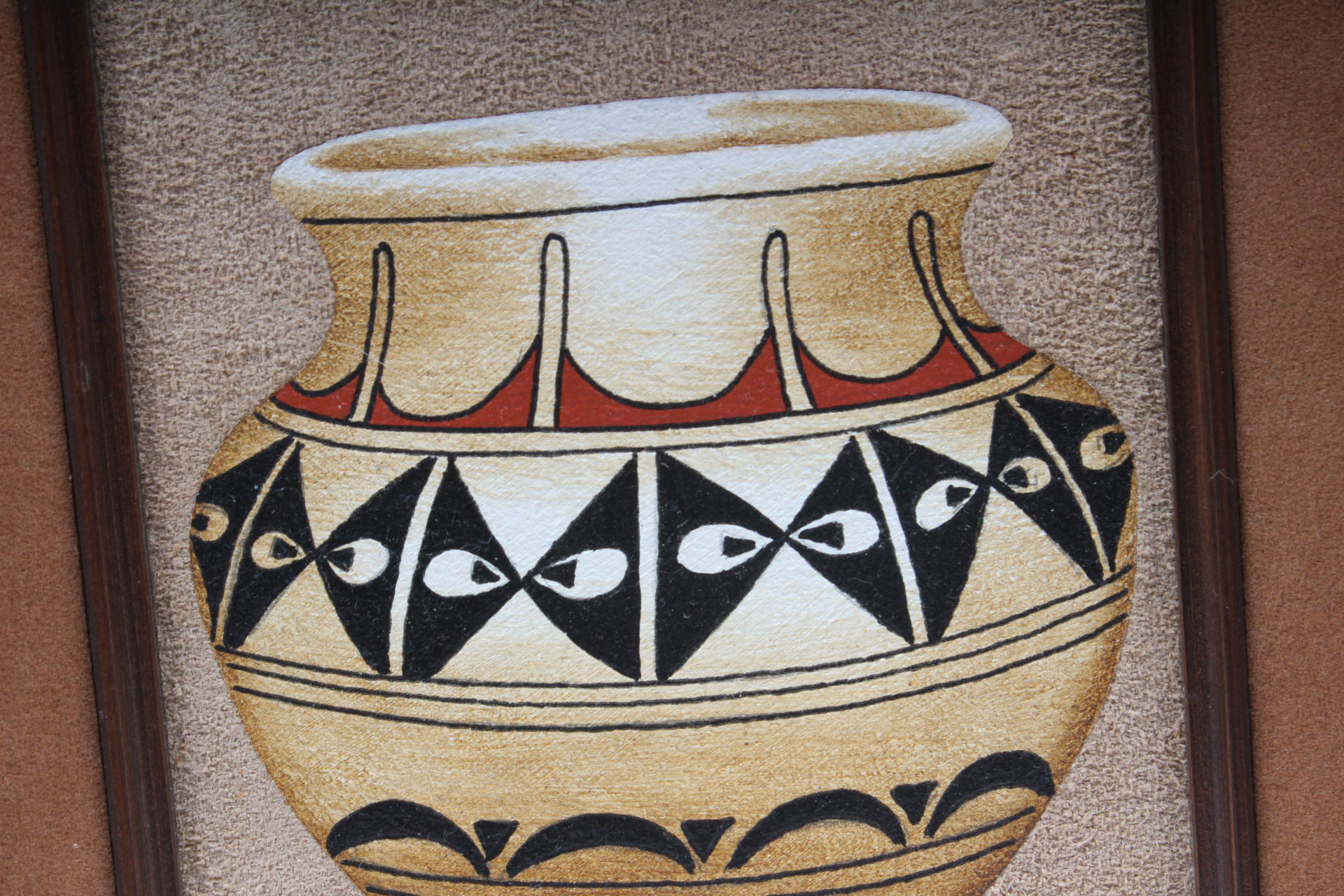 Hopi Erv Johnson Acrylic on Leather Painting