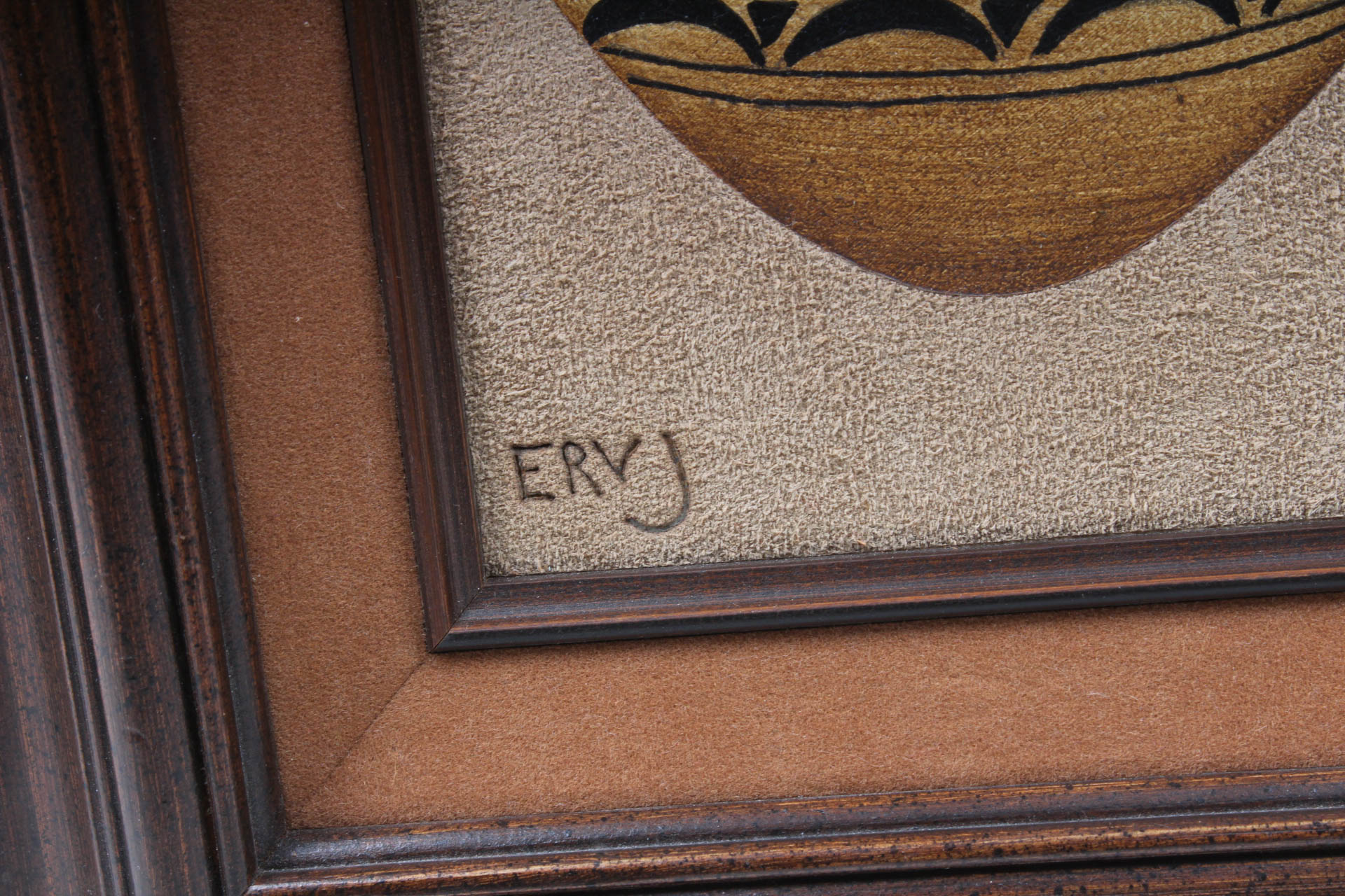 Hopi Erv Johnson Acrylic on Leather Painting