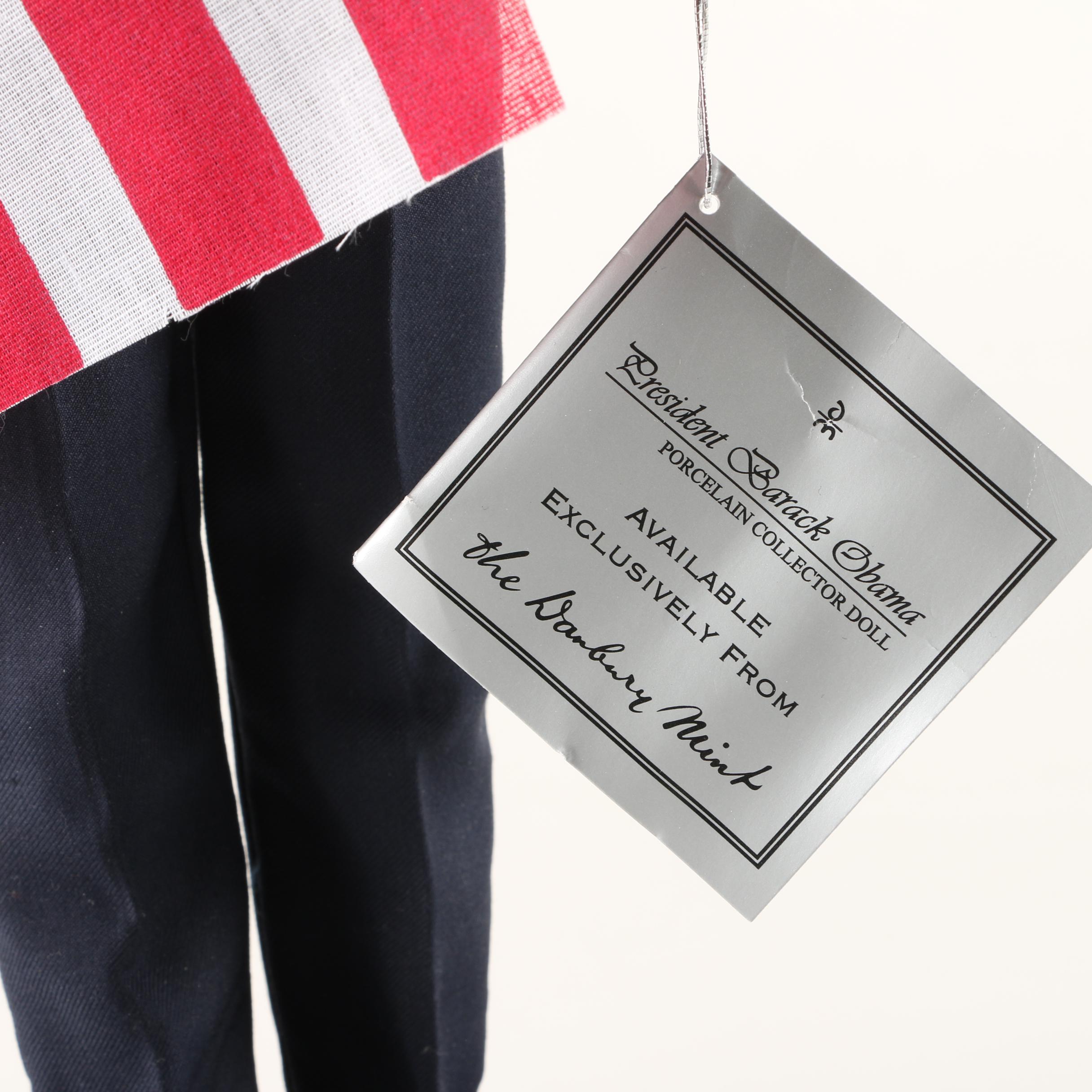 Danbury Mint "Michele Obama" and "Barack Obama" Porcelain Dolls
