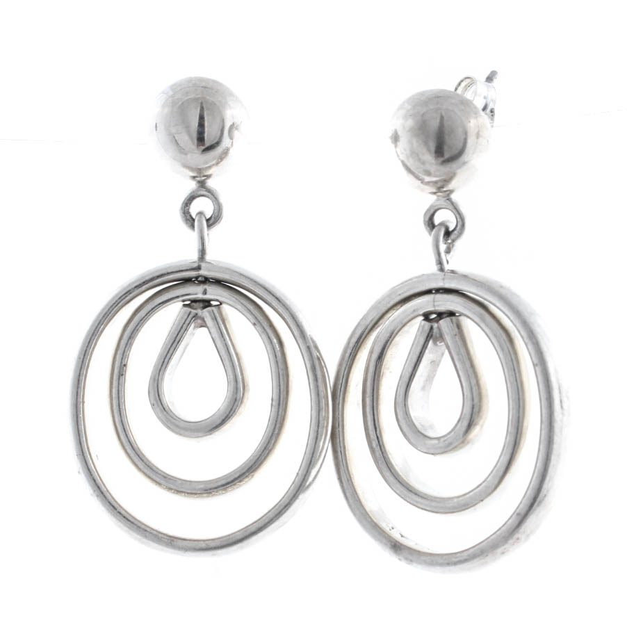 Sterling Silver Triple Hoop Earrings