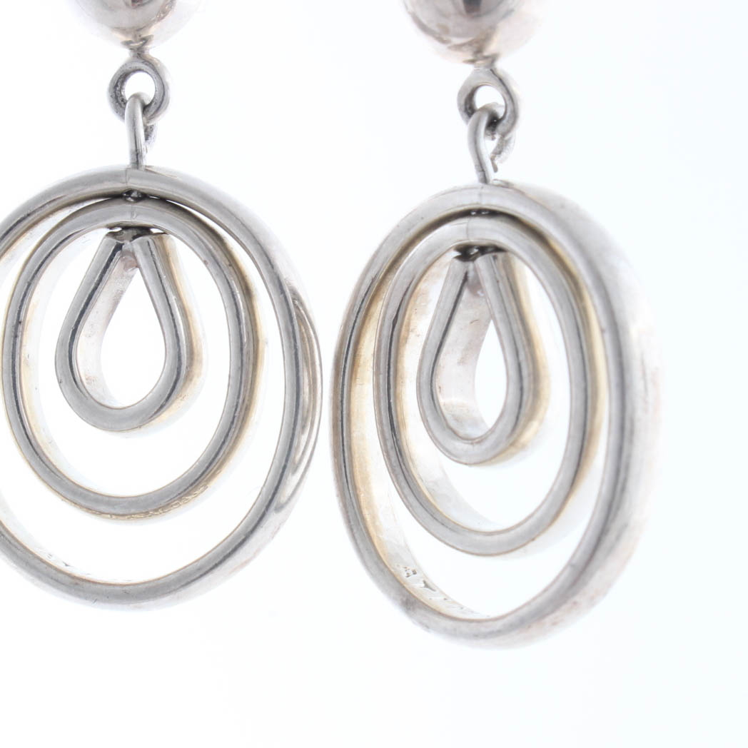 Sterling Silver Triple Hoop Earrings
