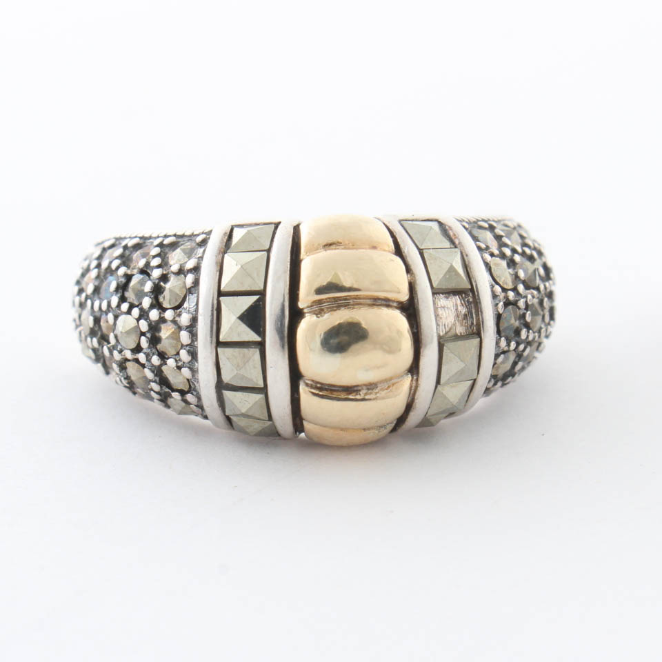 Sterling Silver Marcasite Onyx Rings