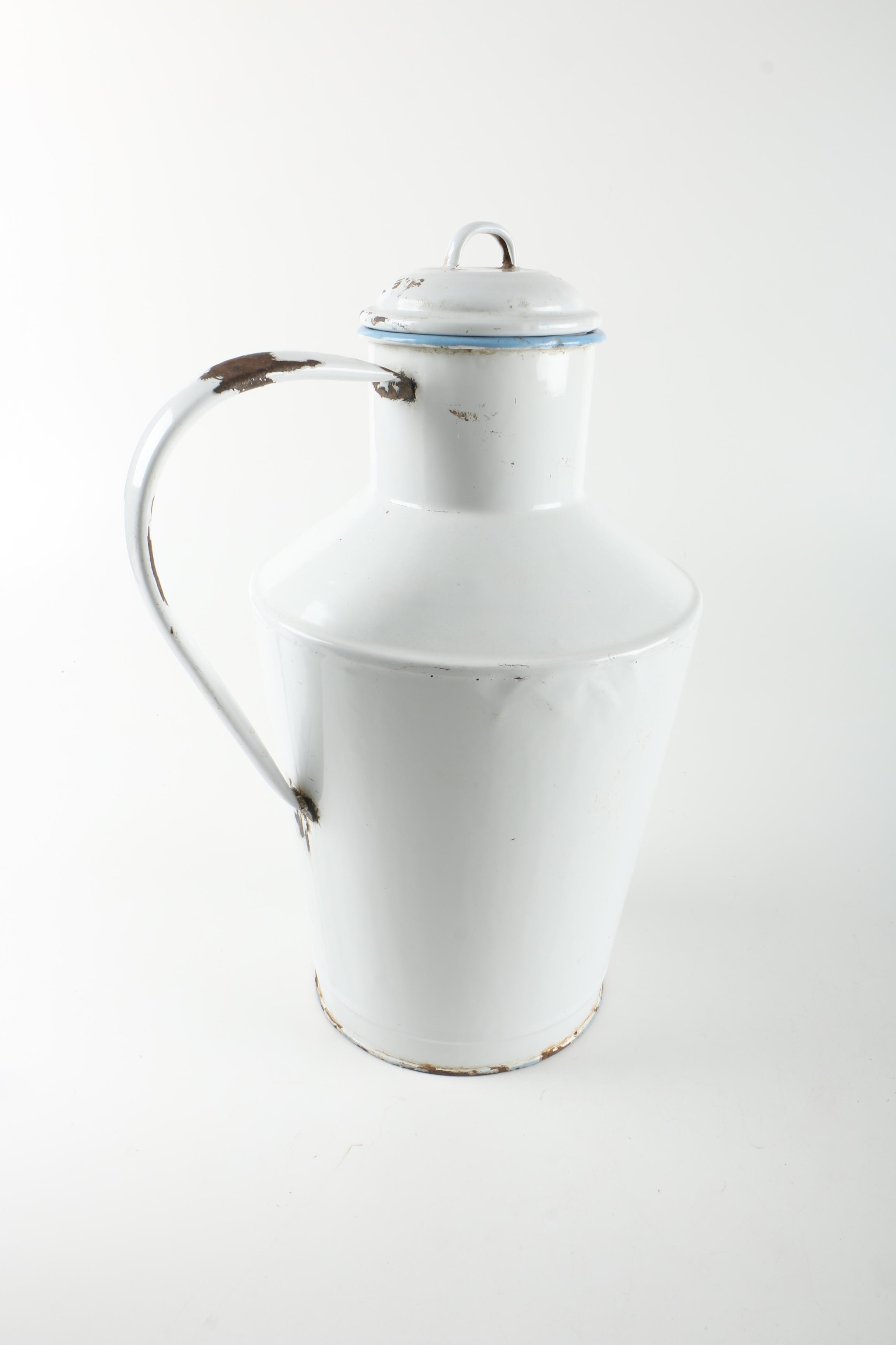 Vintage Enamelware Milk Jug