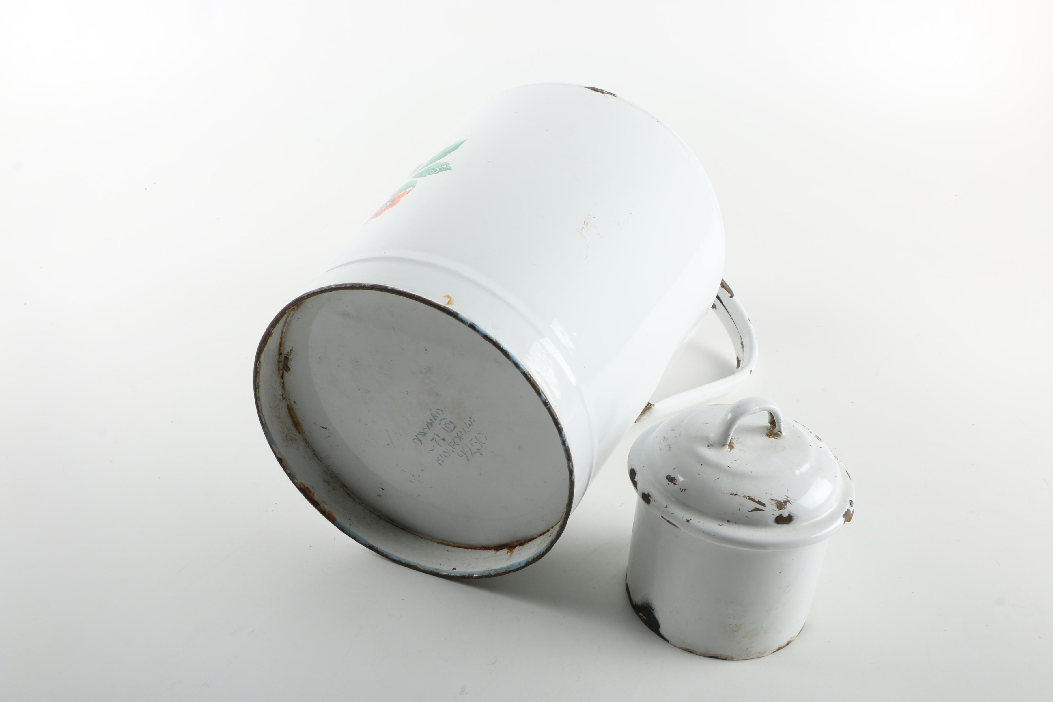 Vintage Enamelware Milk Jug