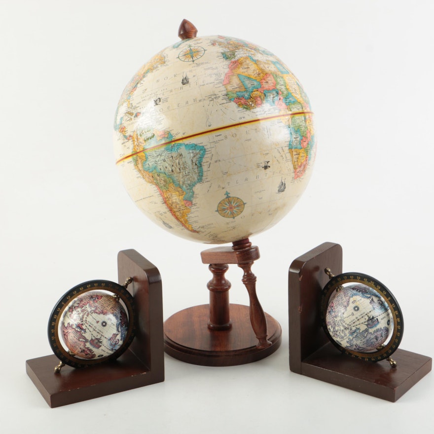 Replogle "World Class Series" Globe and Bookends