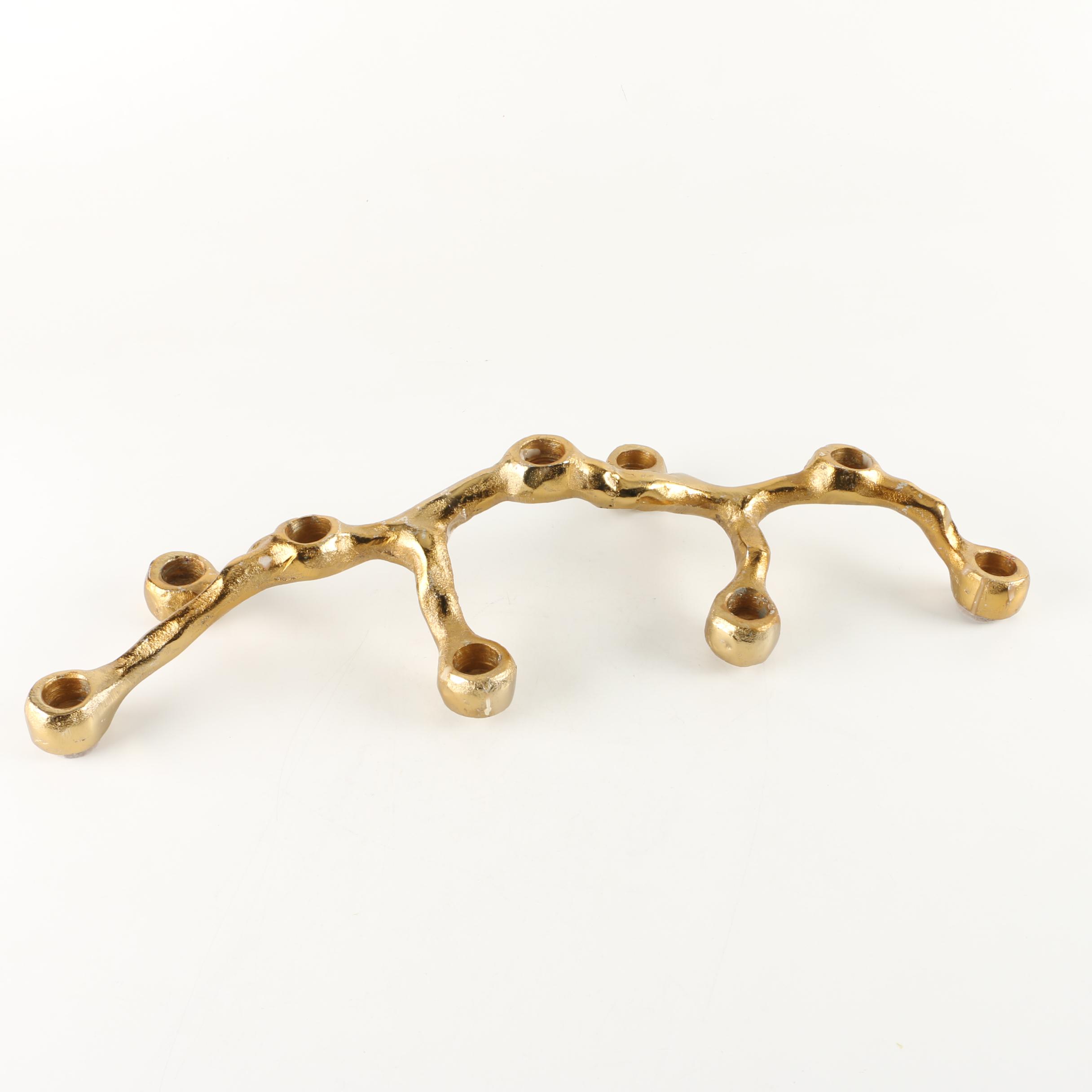 Free Form Gold-Tone Metal Candle Holder