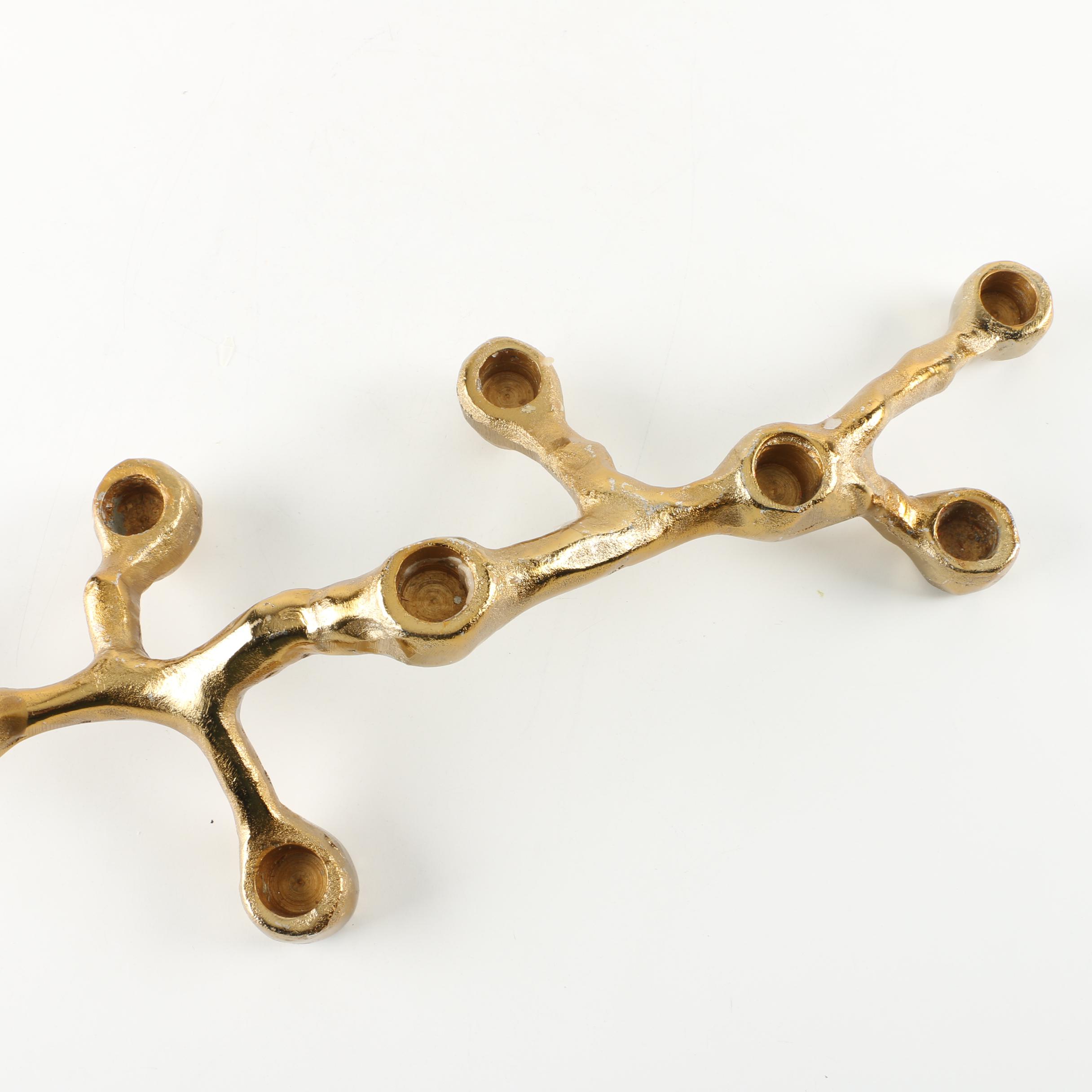 Free Form Gold-Tone Metal Candle Holder