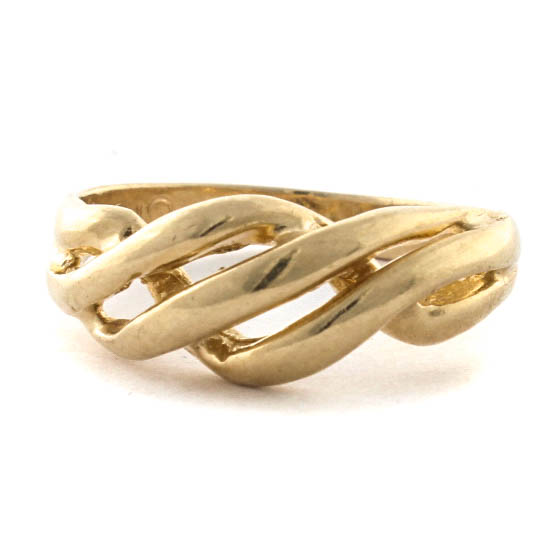 14K Yellow Gold Pierced Rope Ring