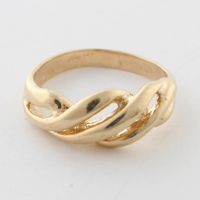 14K Yellow Gold Pierced Rope Ring