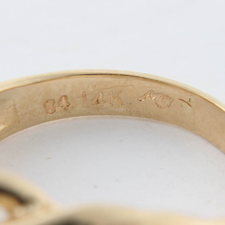 14K Yellow Gold Pierced Rope Ring