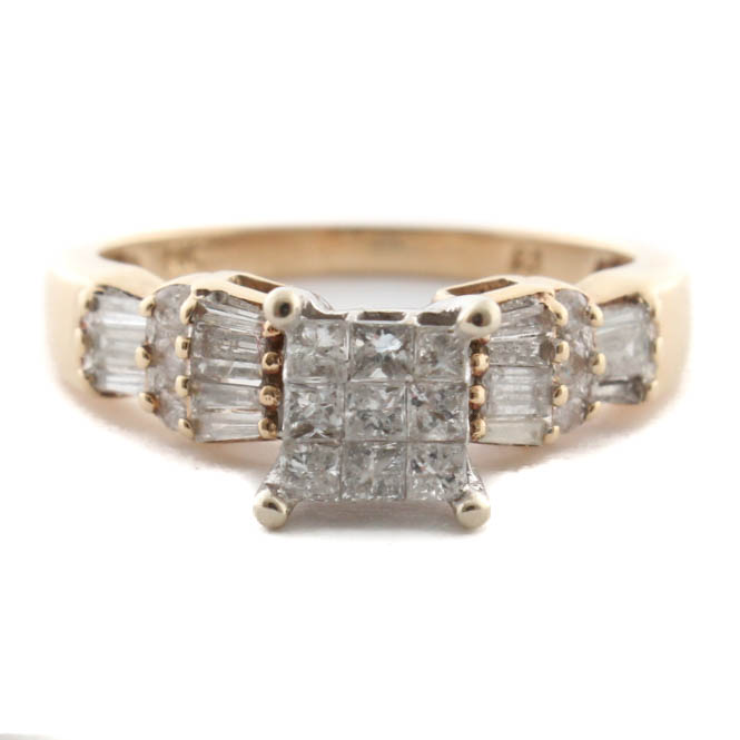 14K Yellow Gold Diamond Ring