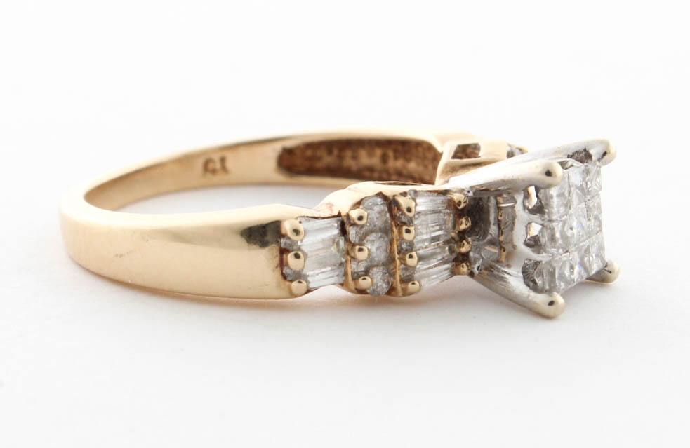 14K Yellow Gold Diamond Ring