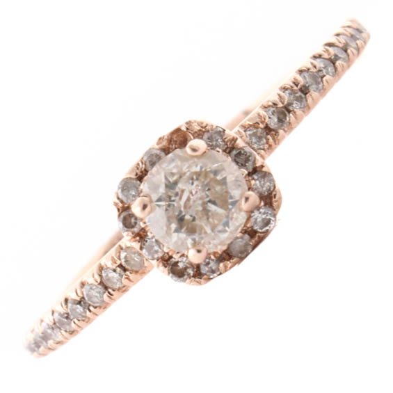 10K Rose Gold & Diamond Ring