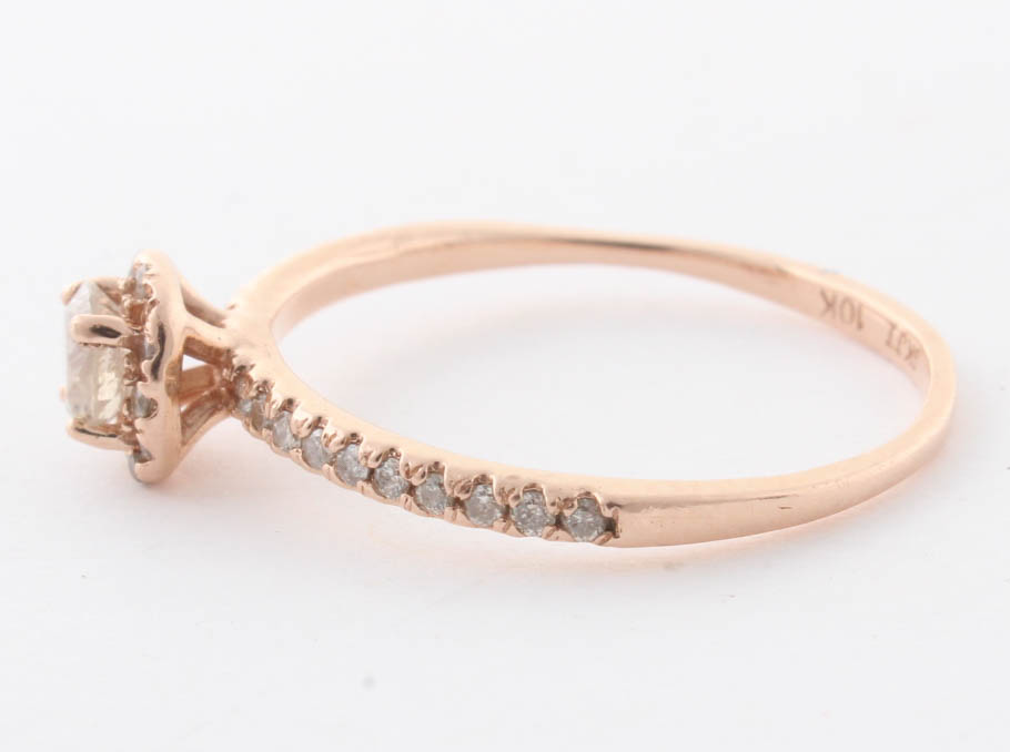 10K Rose Gold & Diamond Ring