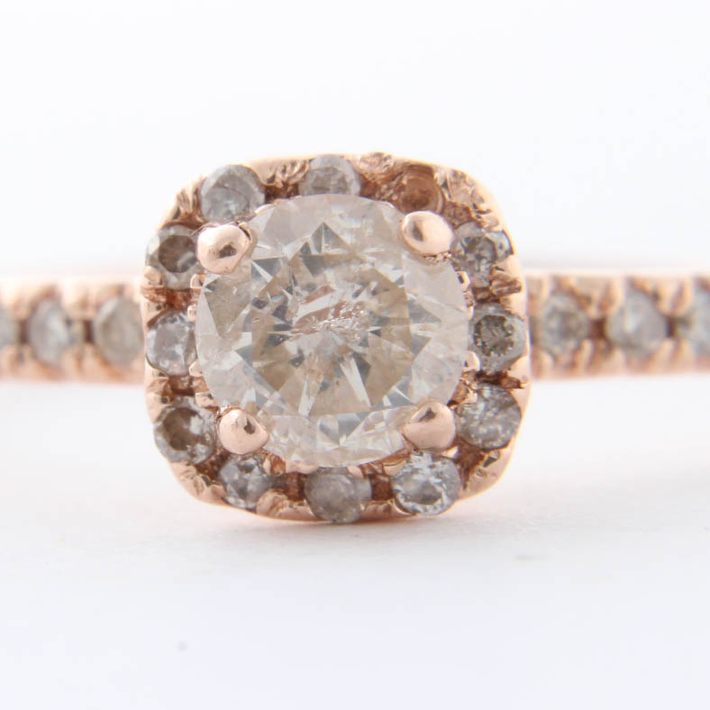 10K Rose Gold & Diamond Ring