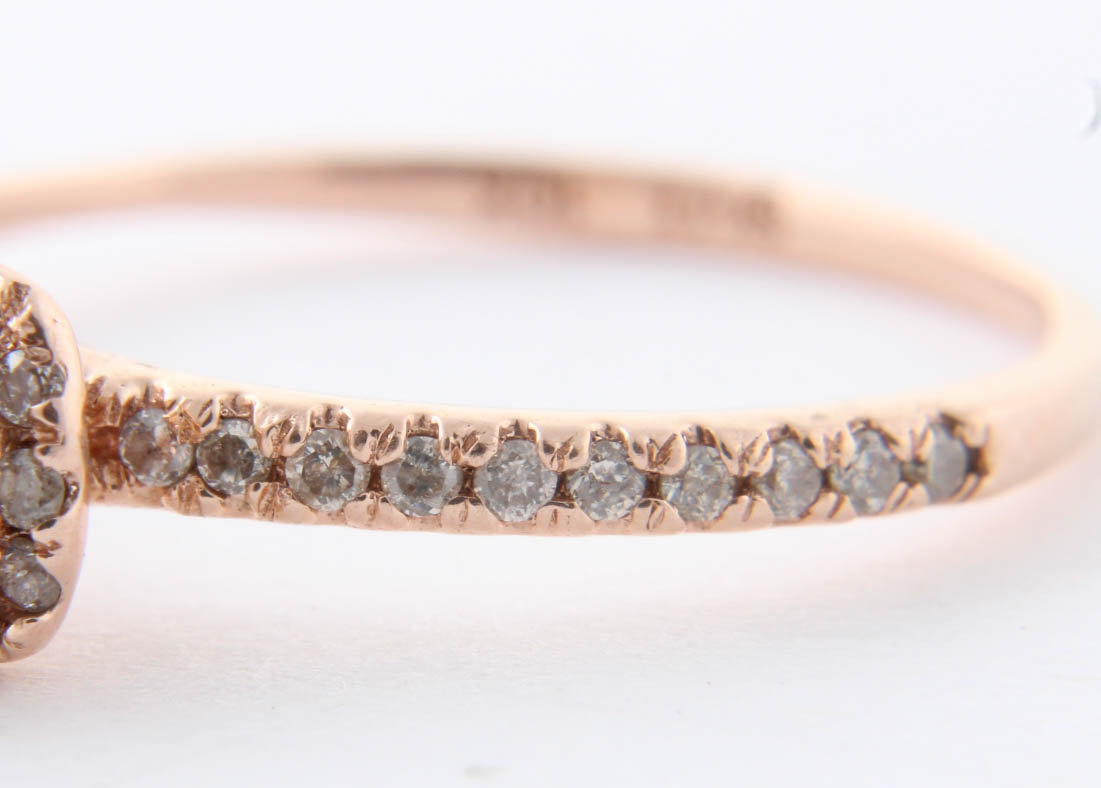 10K Rose Gold & Diamond Ring