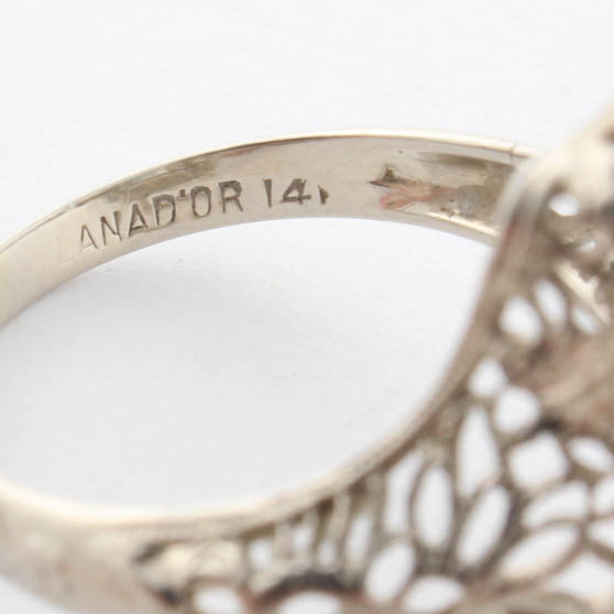 14K White Gold & Blue Topaz Ring