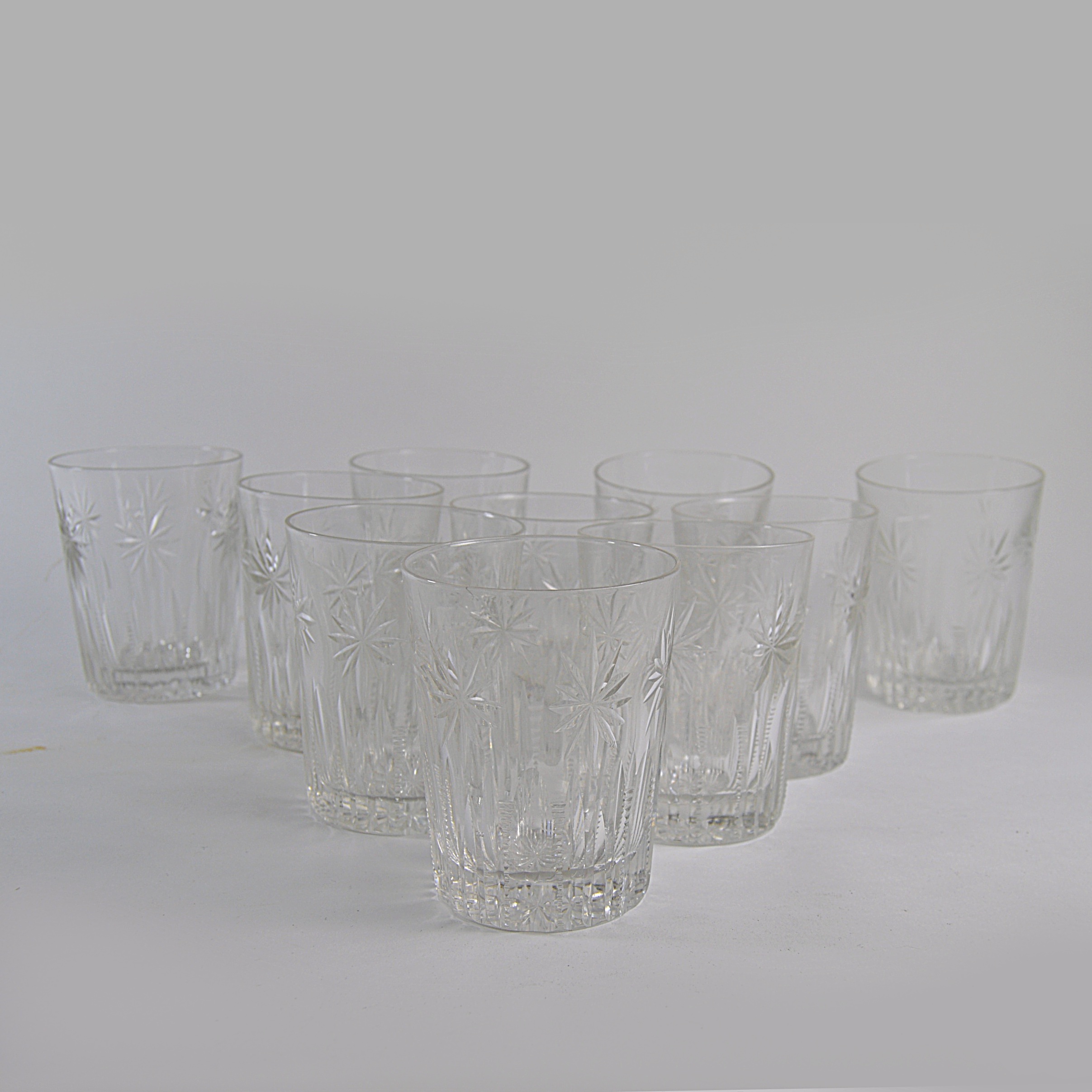 Set of Vintage Cut Crystal Low Ball Glasses