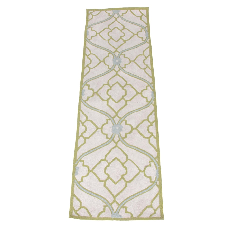 Contemporary Hooked Wool Carpet Runner