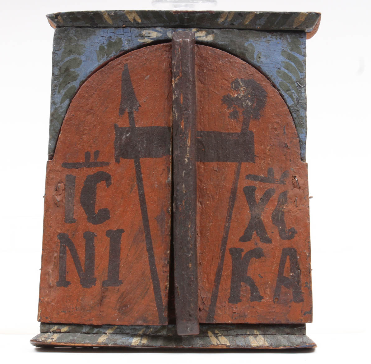 Antique Hand-Painted Religious Triptych