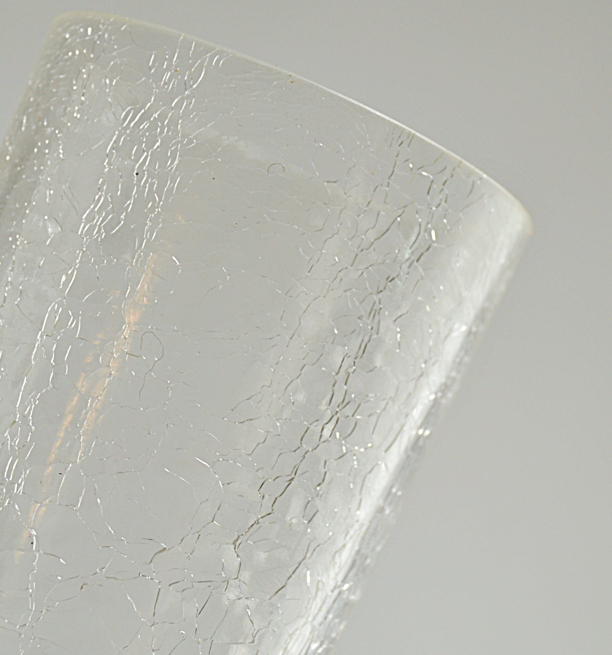 Set of Vintage Crackle Glass Green-Handled Tumblers