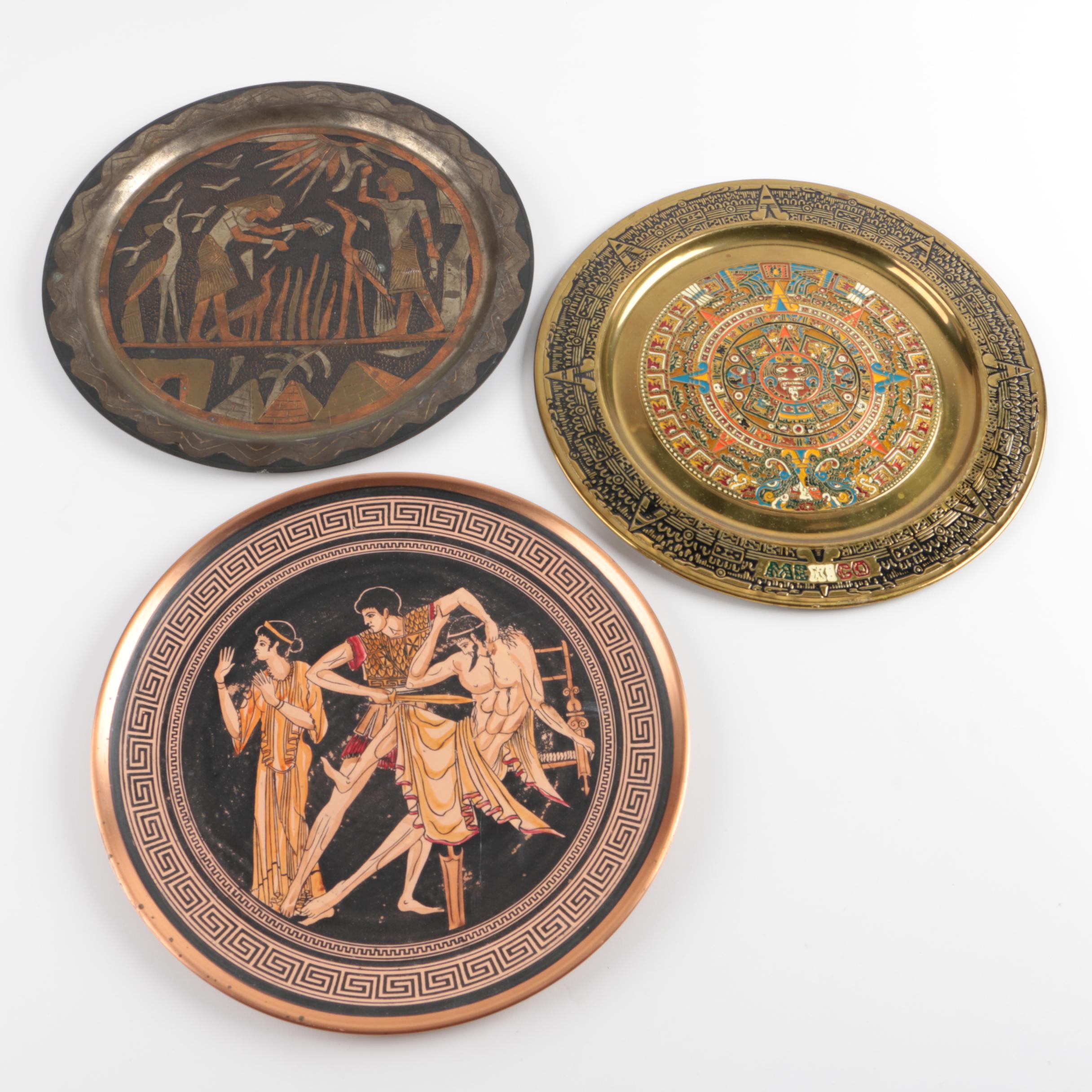 Brass and Copper Decorative Plates