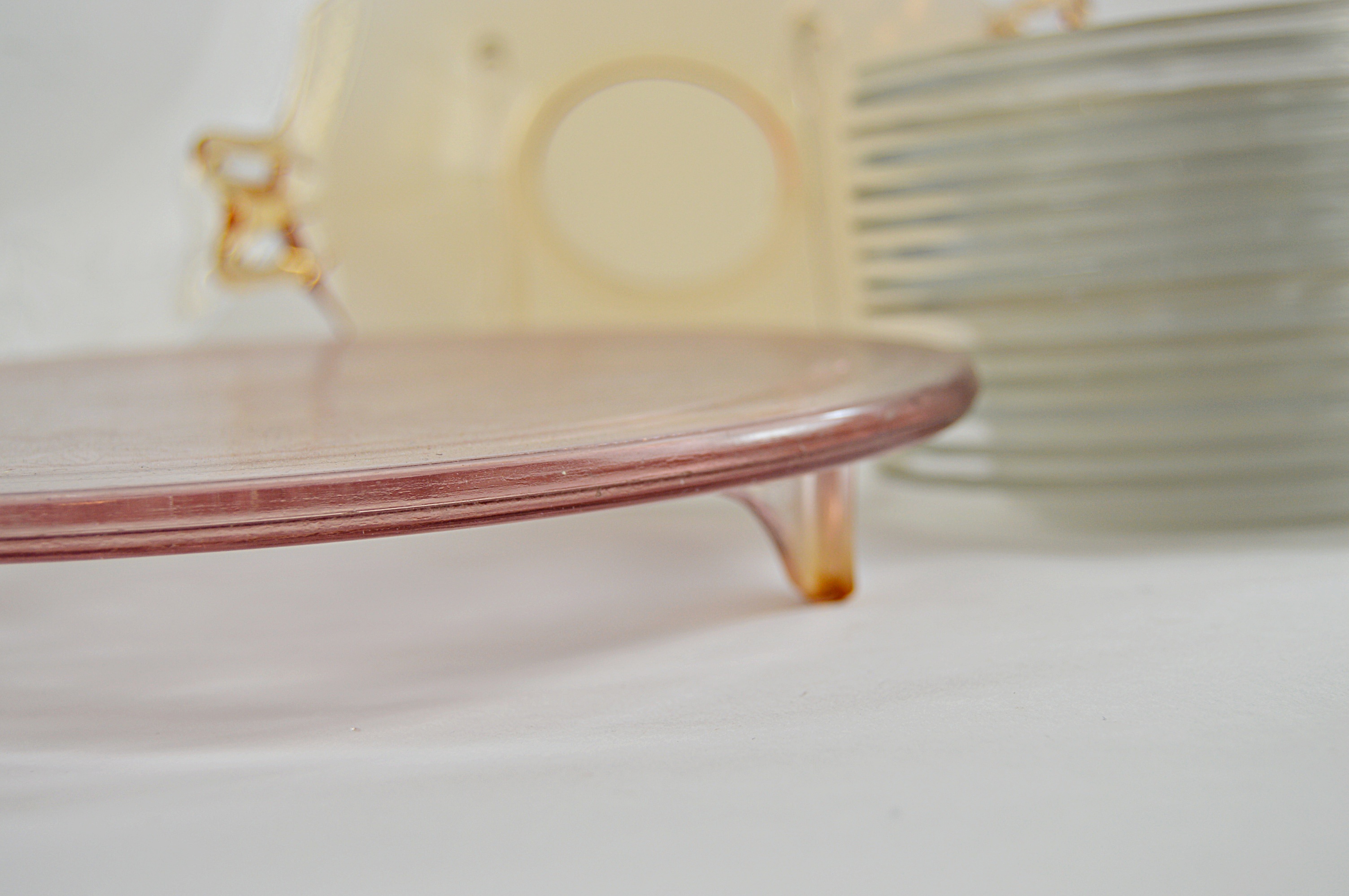 Vintage Pink and Clear Depression Glass