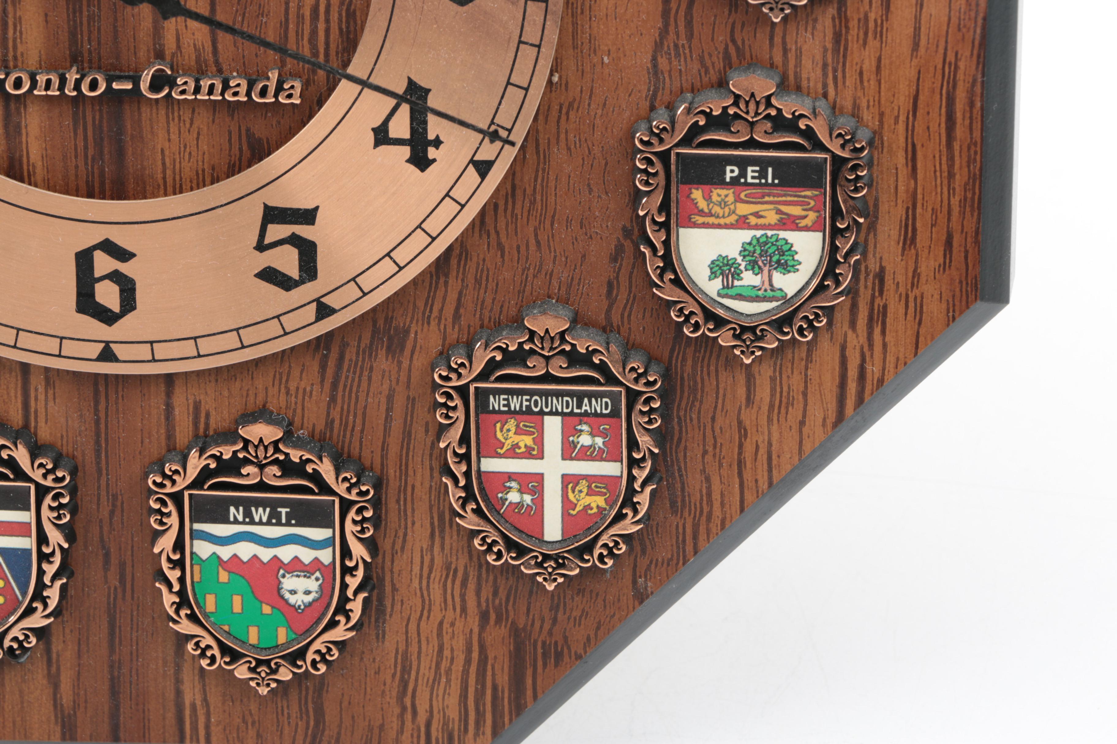 A&F Canadian Provinces and Territories Wall Clock
