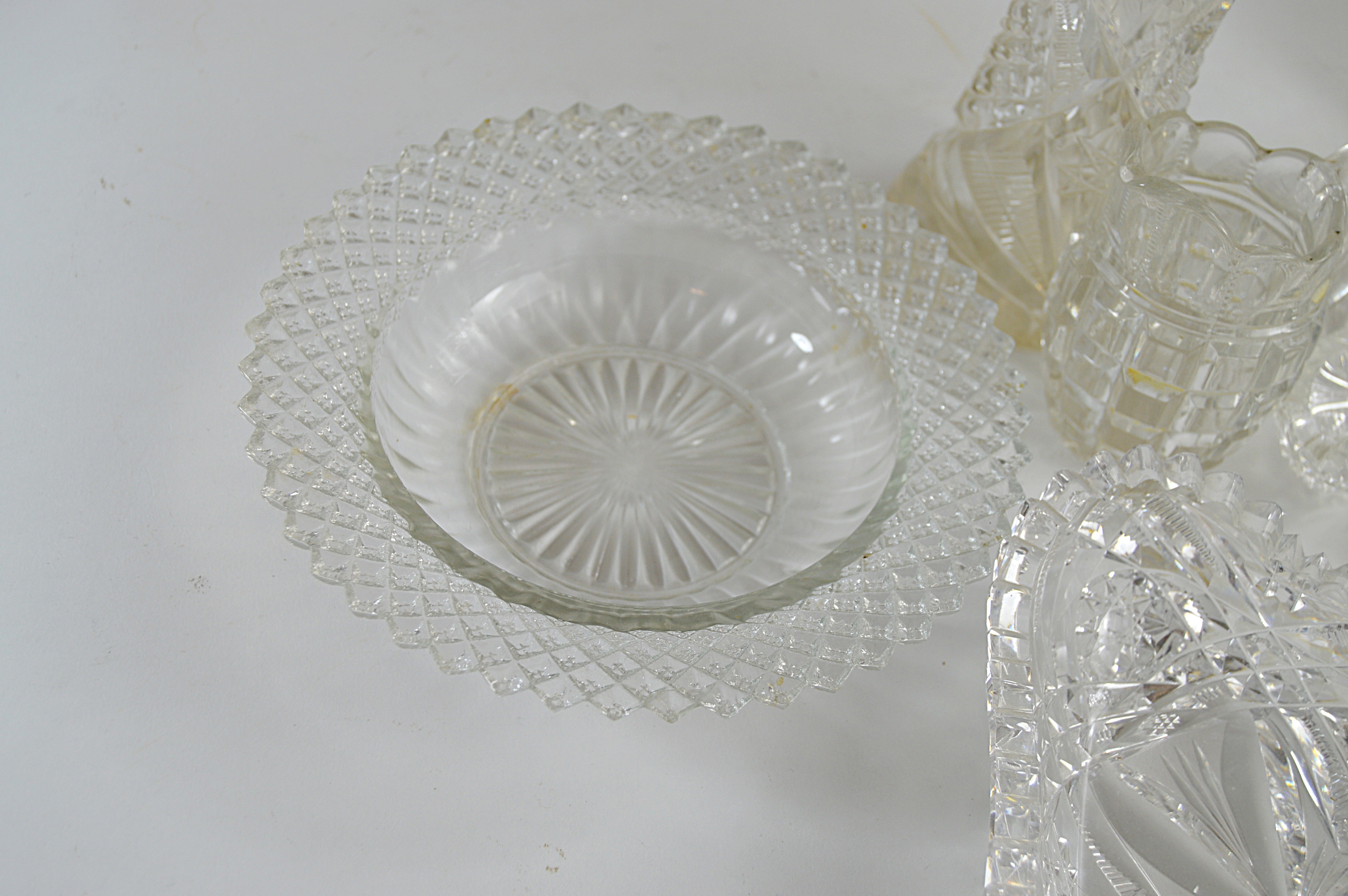 Vintage American Brilliant Cut Glass Serveware and Vases