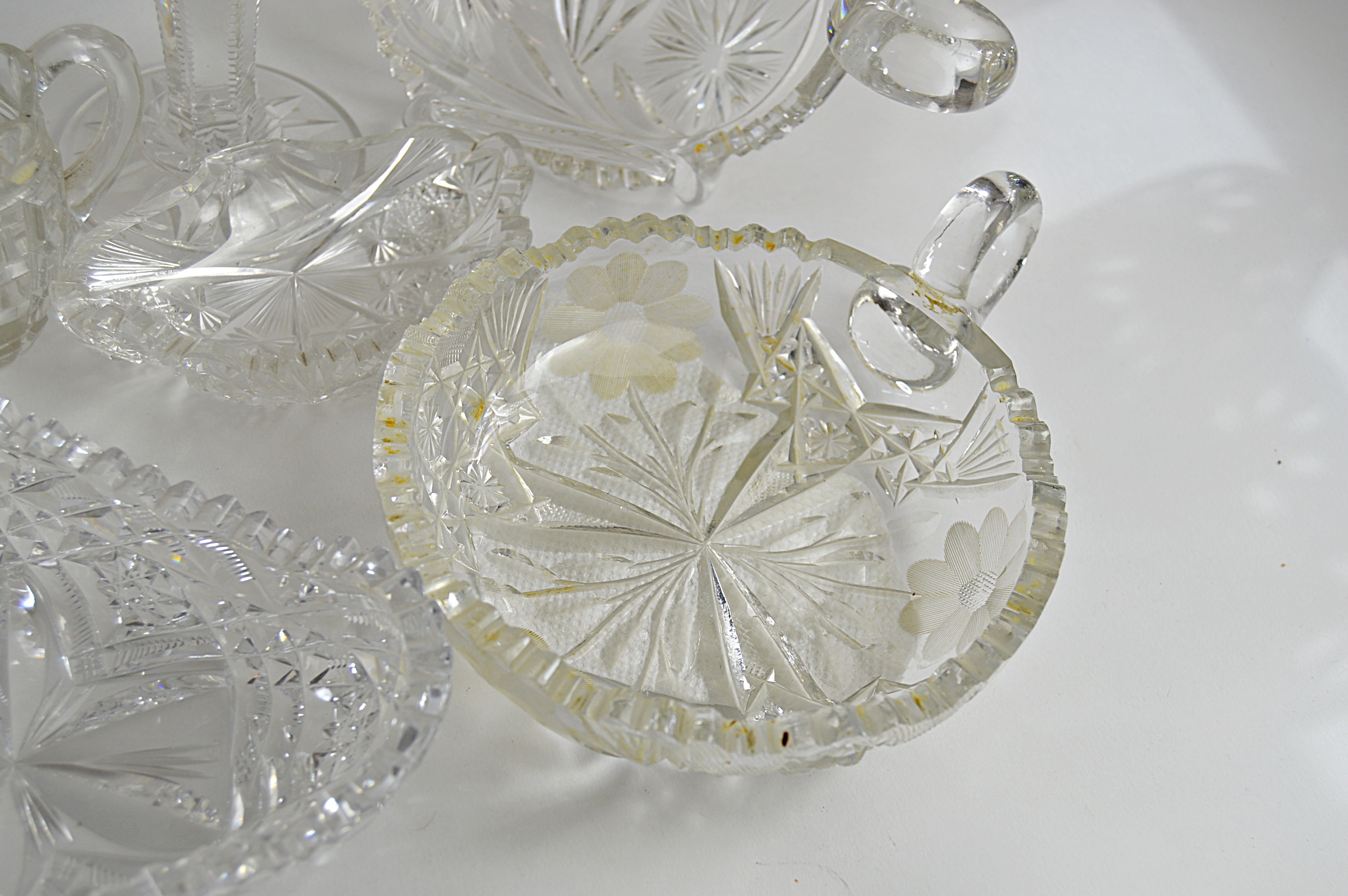 Vintage American Brilliant Cut Glass Serveware and Vases