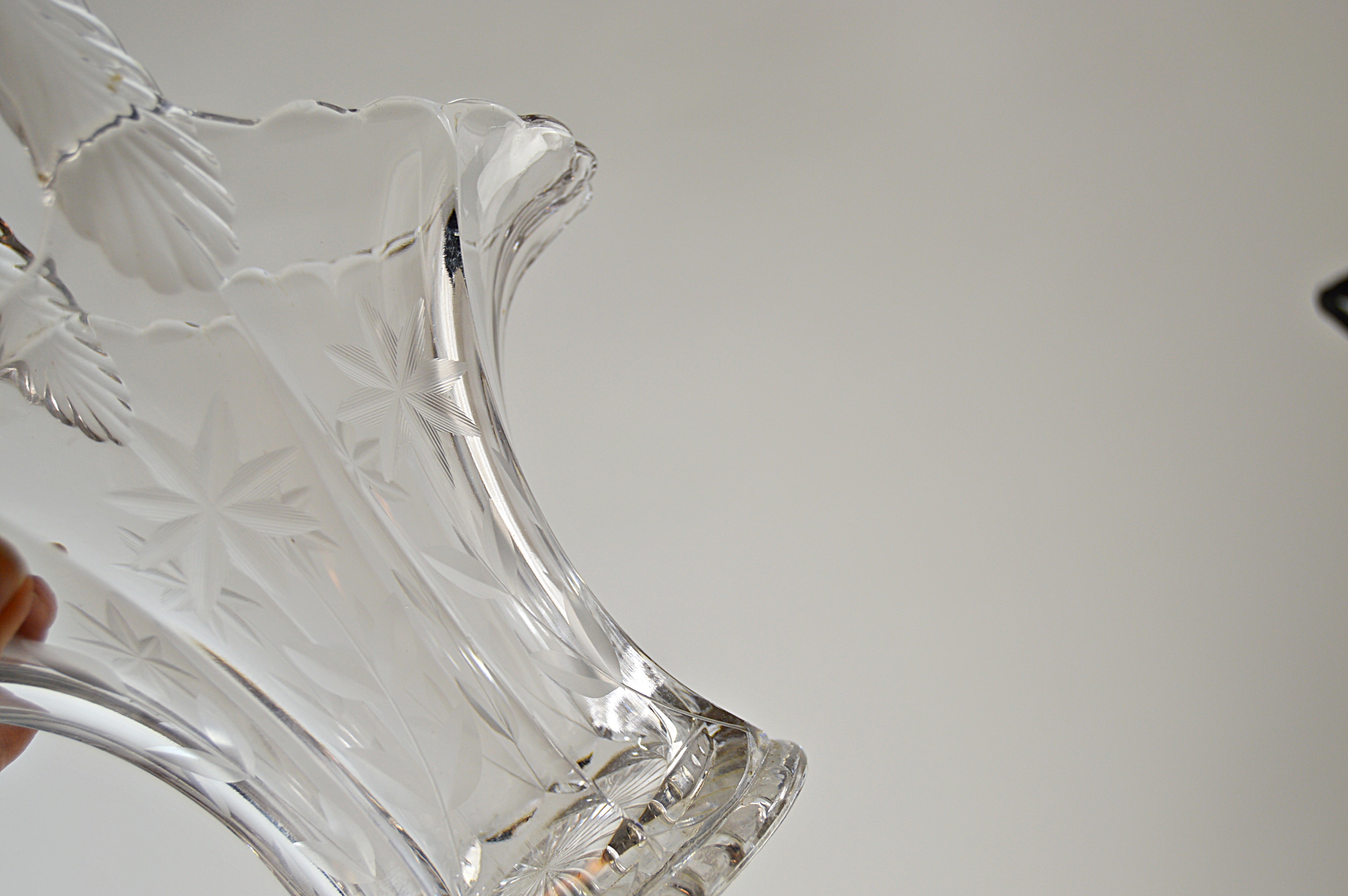 Vintage Pressed Glass Basket Vases