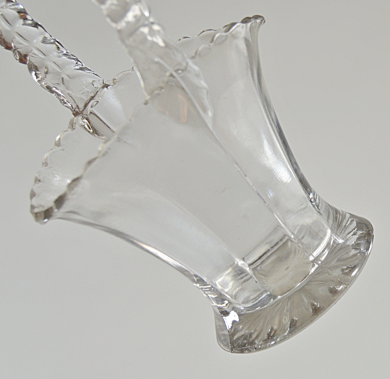 Vintage Pressed Glass Basket Vases