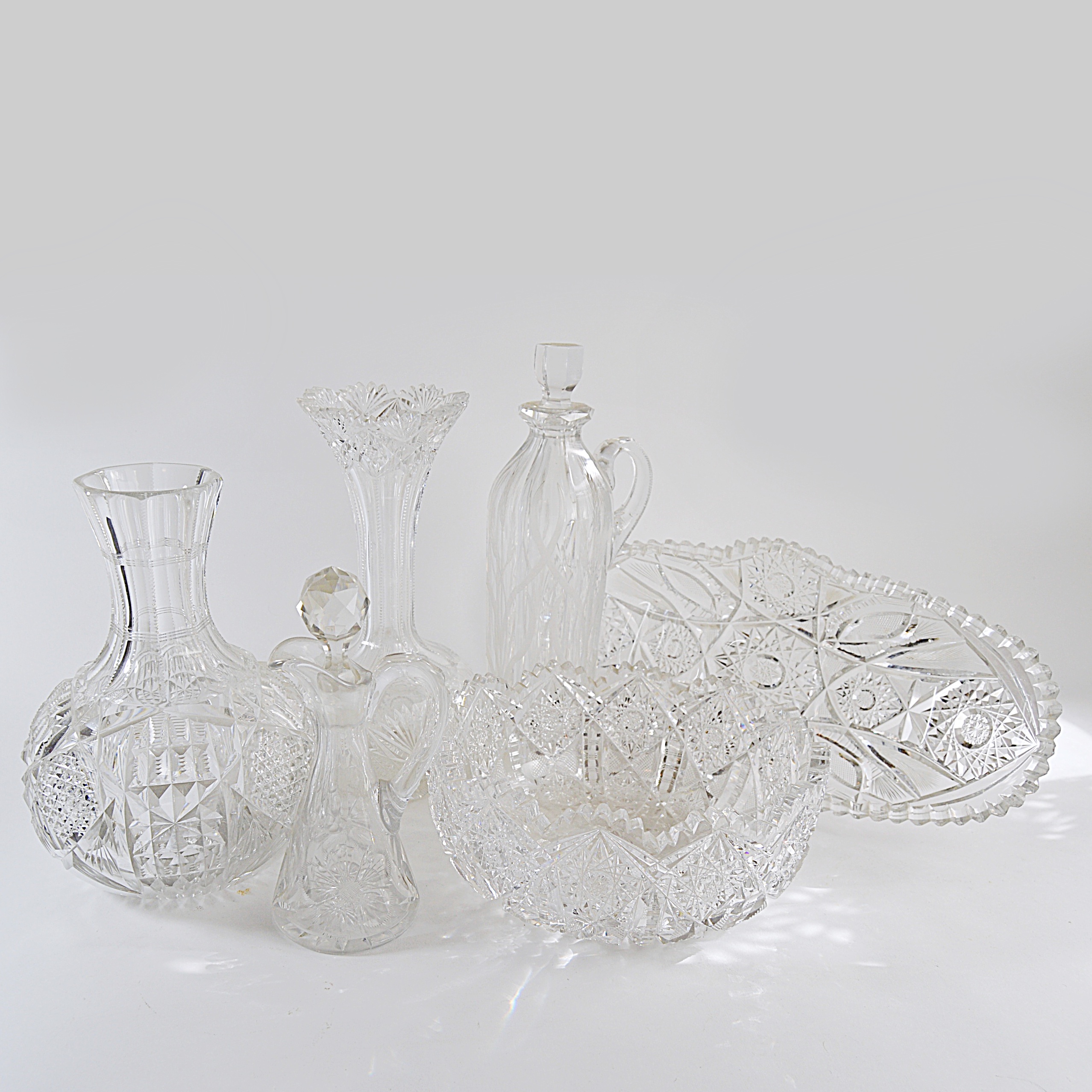 Vintage American Brilliant Cut Glass Serveware