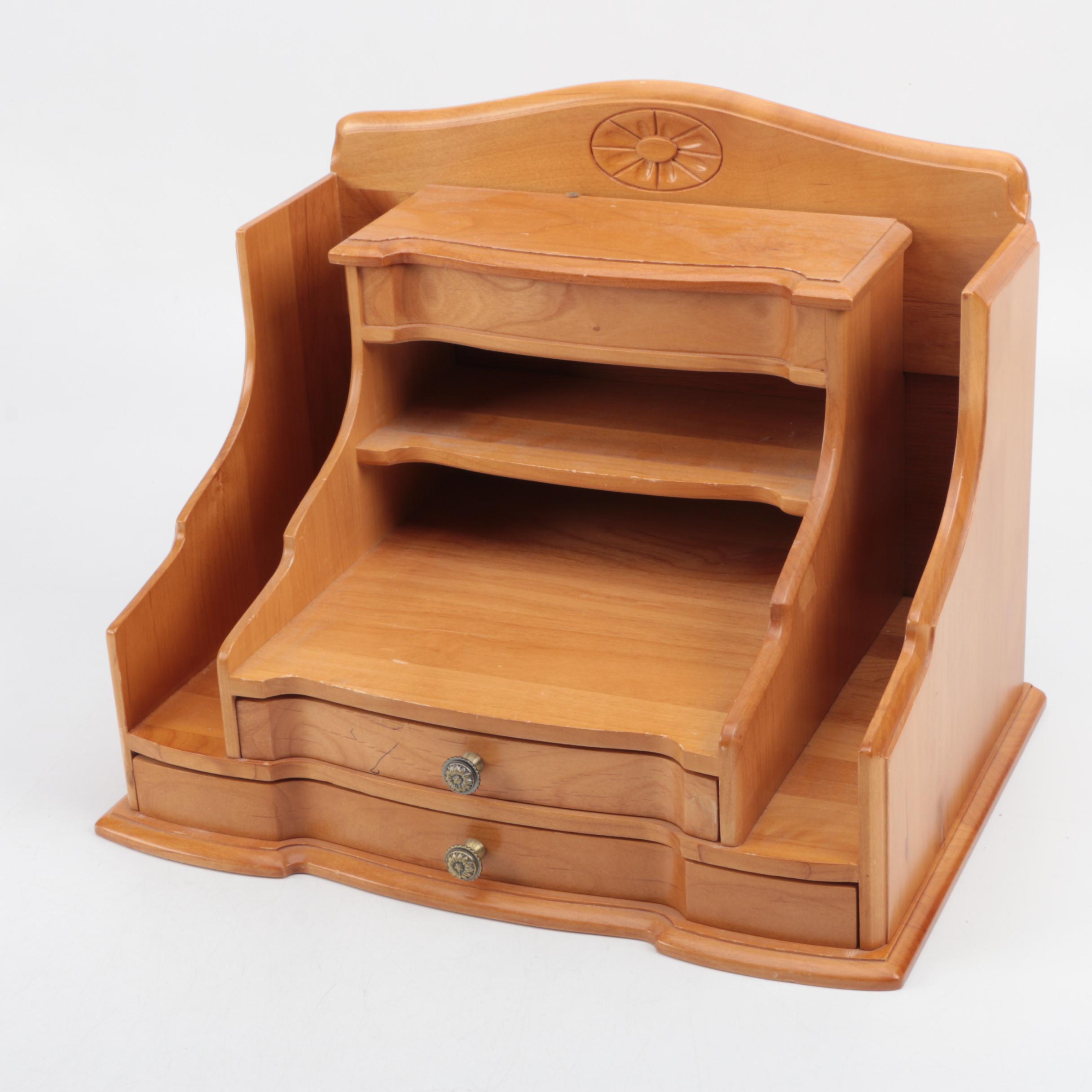 Wooden Desk Top Organizer
