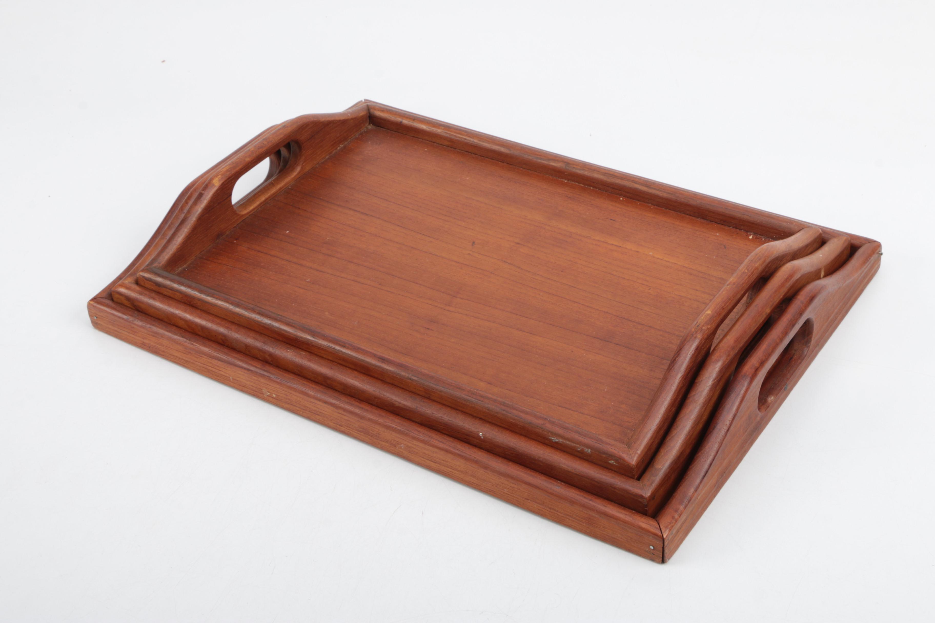 Vintage Teak Nesting Trays by Winesome