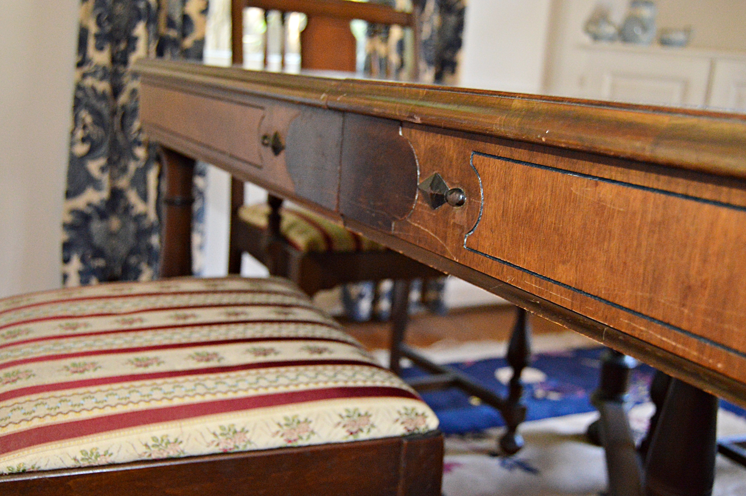 Vintage Jacobean Style Mahogany Dining Set