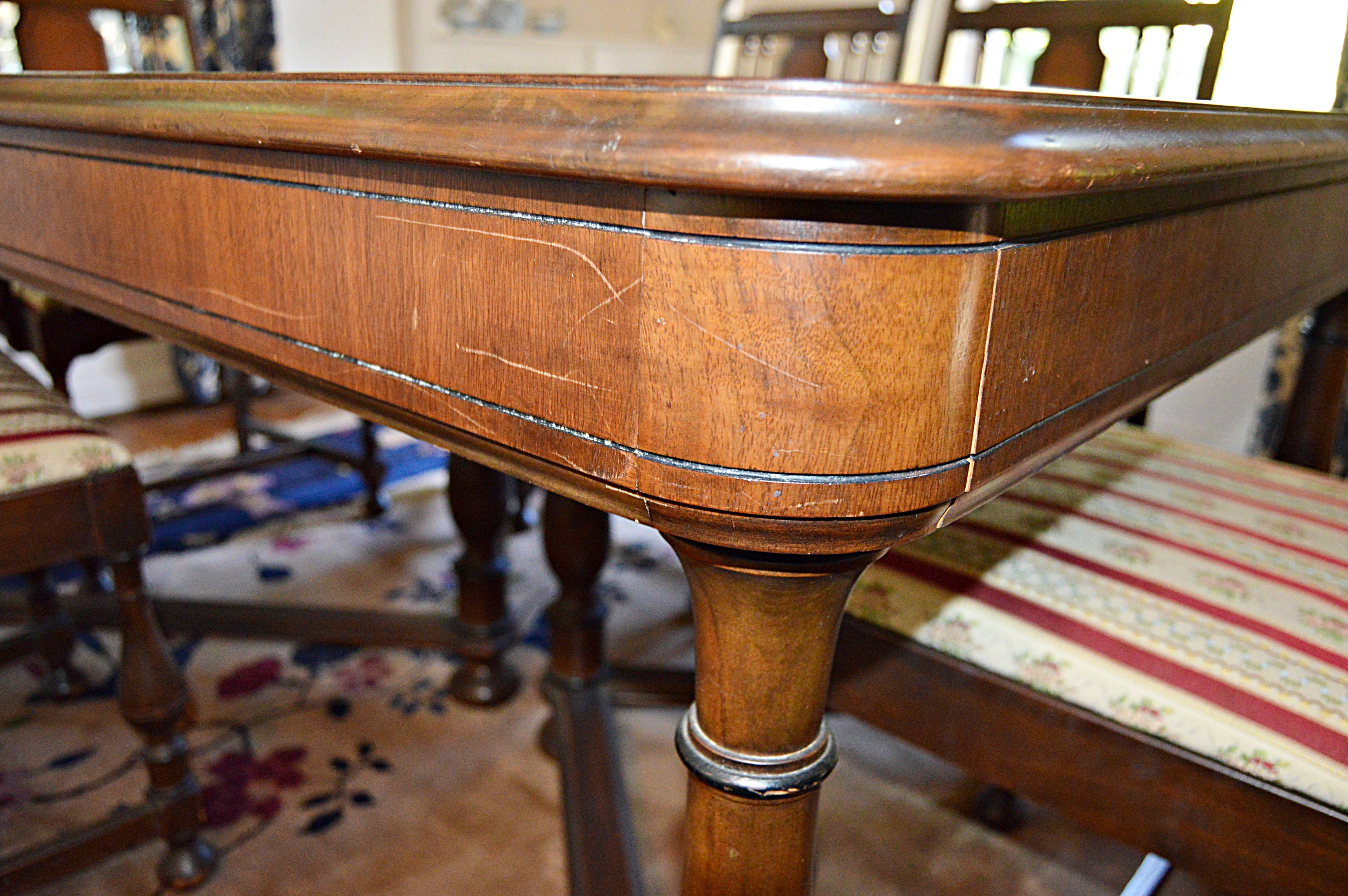 Vintage Jacobean Style Mahogany Dining Set