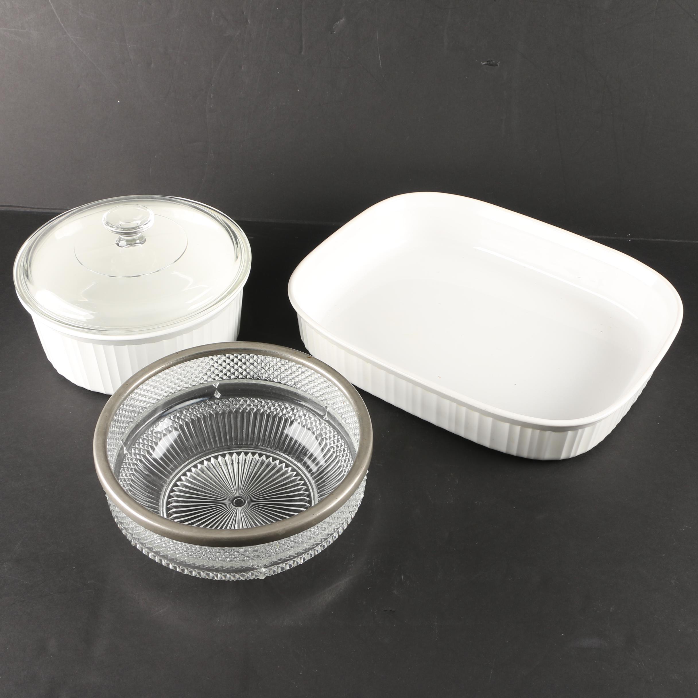 Corning Ware Baking Dishes and Glass Serving Bowl