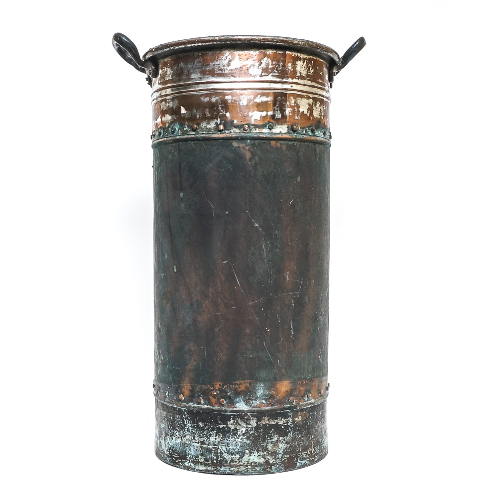 Assortment of Umbrella Holder, Fireplace Tools, and a Multi Candle Holder