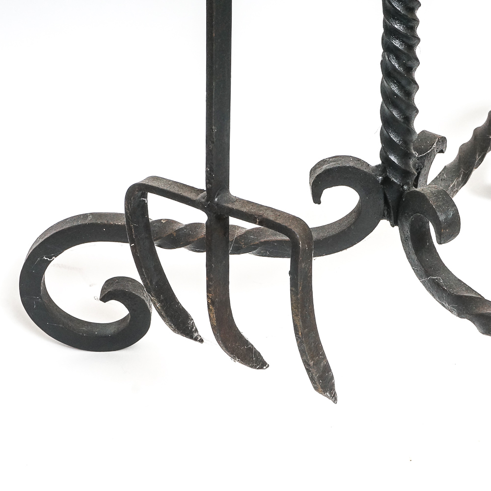 Assortment of Umbrella Holder, Fireplace Tools, and a Multi Candle Holder