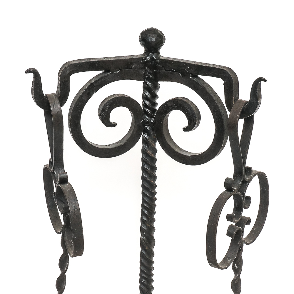 Assortment of Umbrella Holder, Fireplace Tools, and a Multi Candle Holder