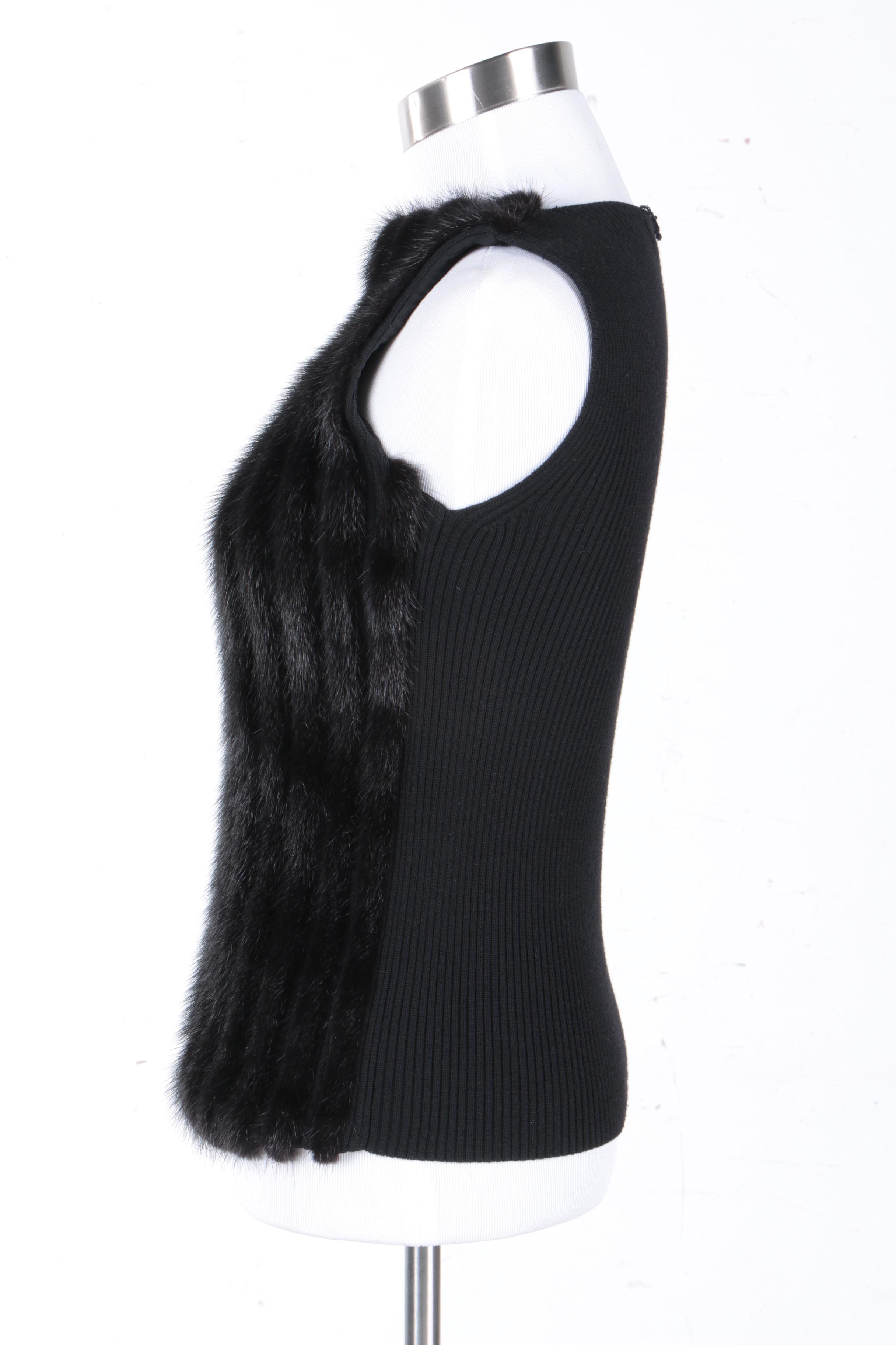 Prada Mink Fur Sleeveless Top