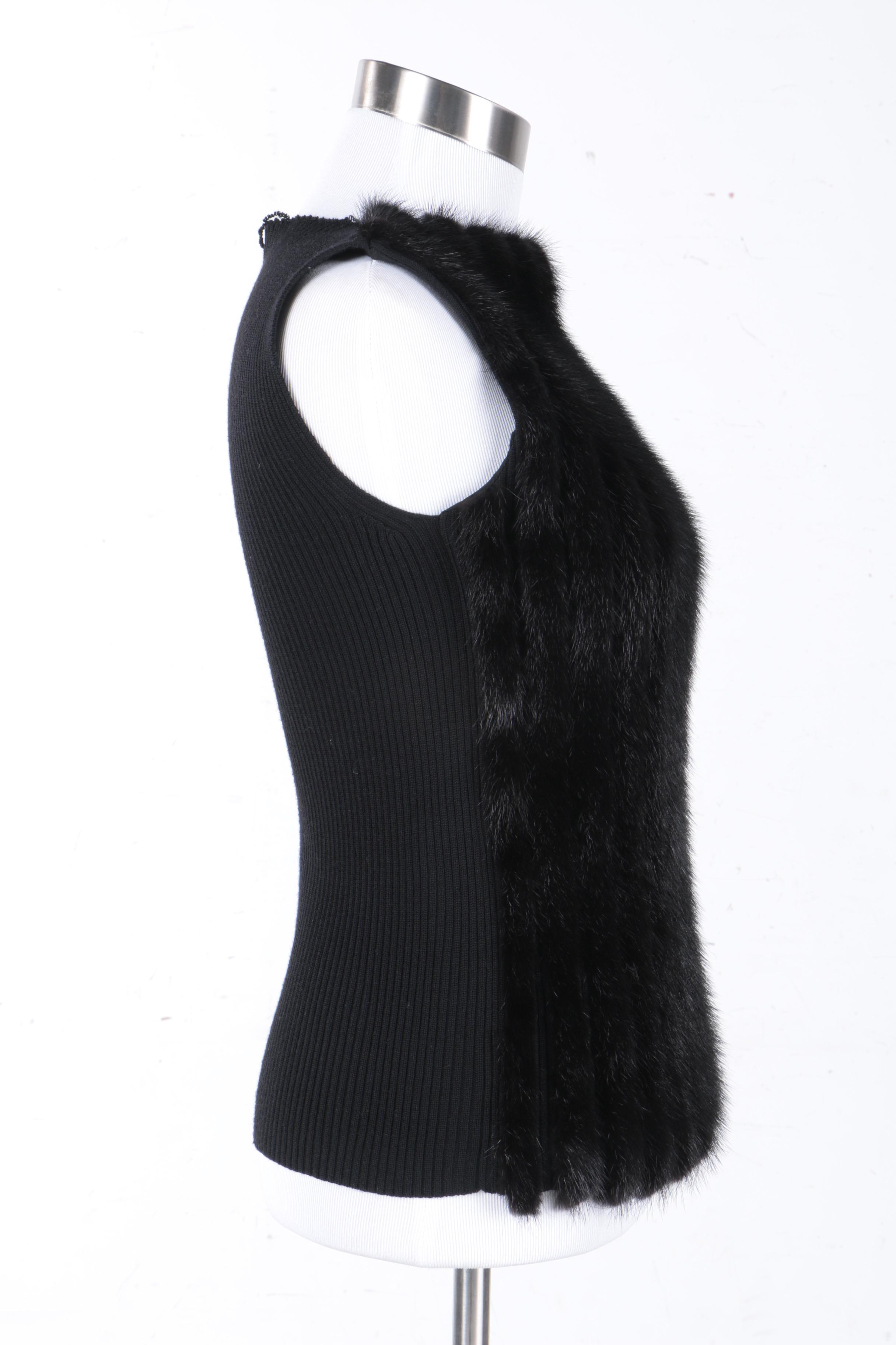 Prada Mink Fur Sleeveless Top