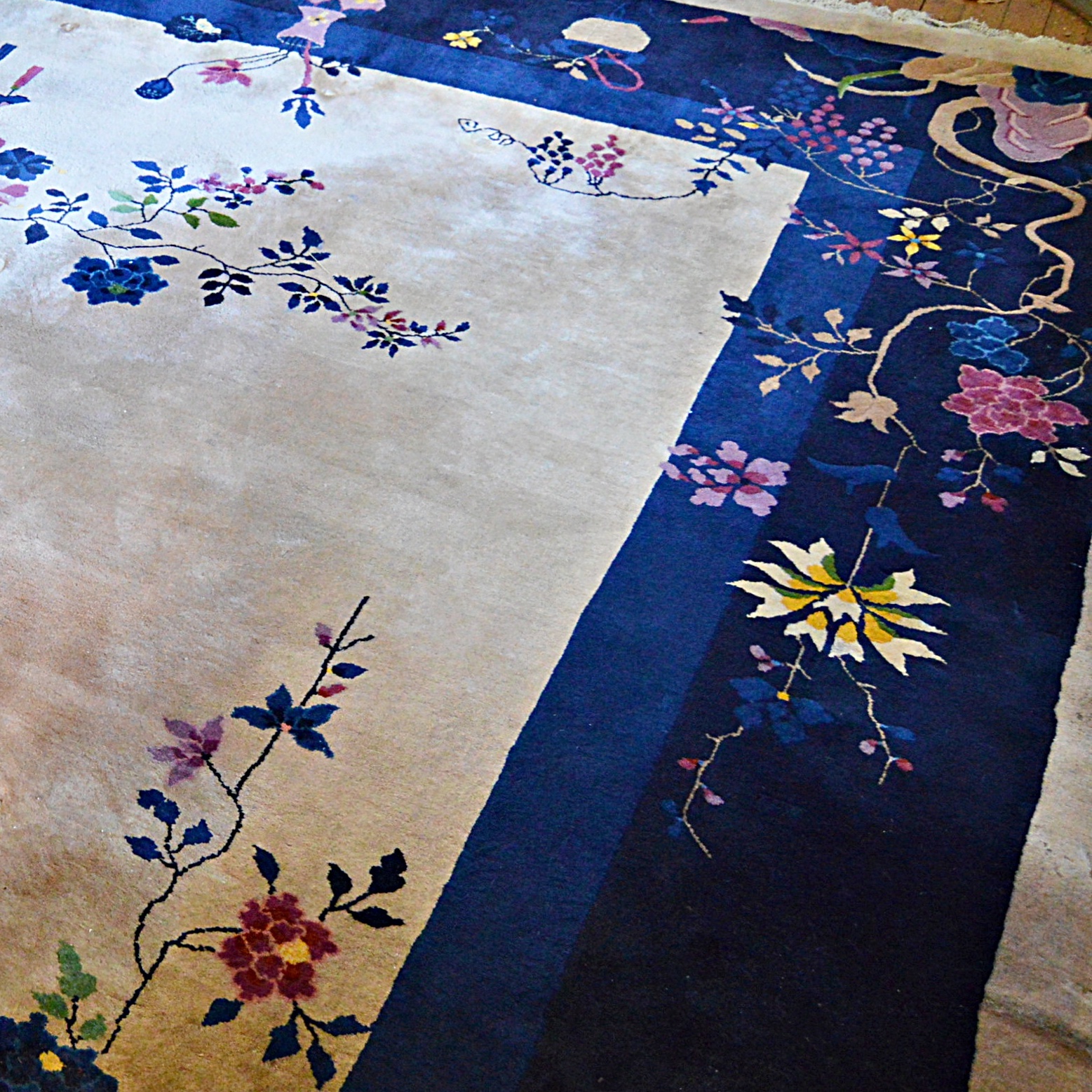 Semi-Antique Hand-Knotted Chinese Wool Area Rug