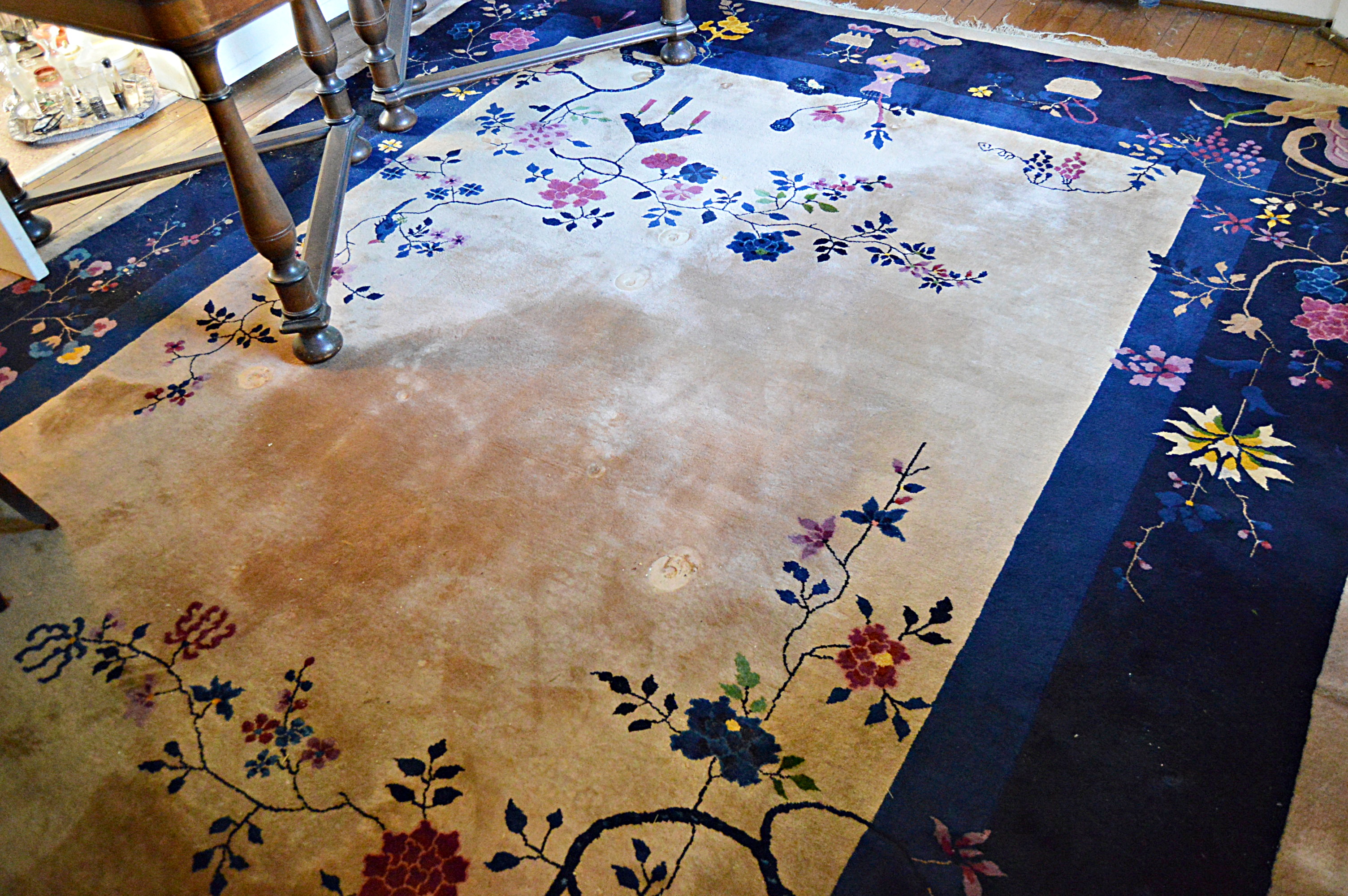 Semi-Antique Hand-Knotted Chinese Wool Area Rug